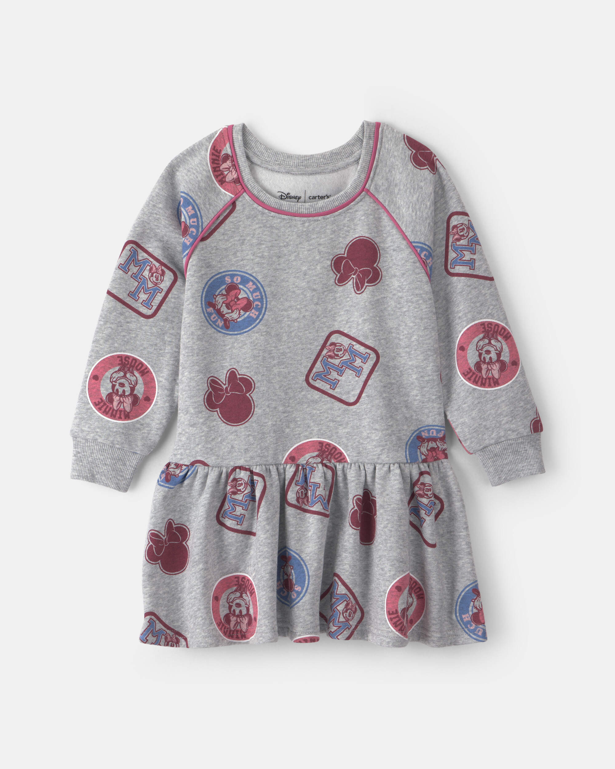 Toddler Girl Disney© Minnie Long-Sleeve Dress - Grey