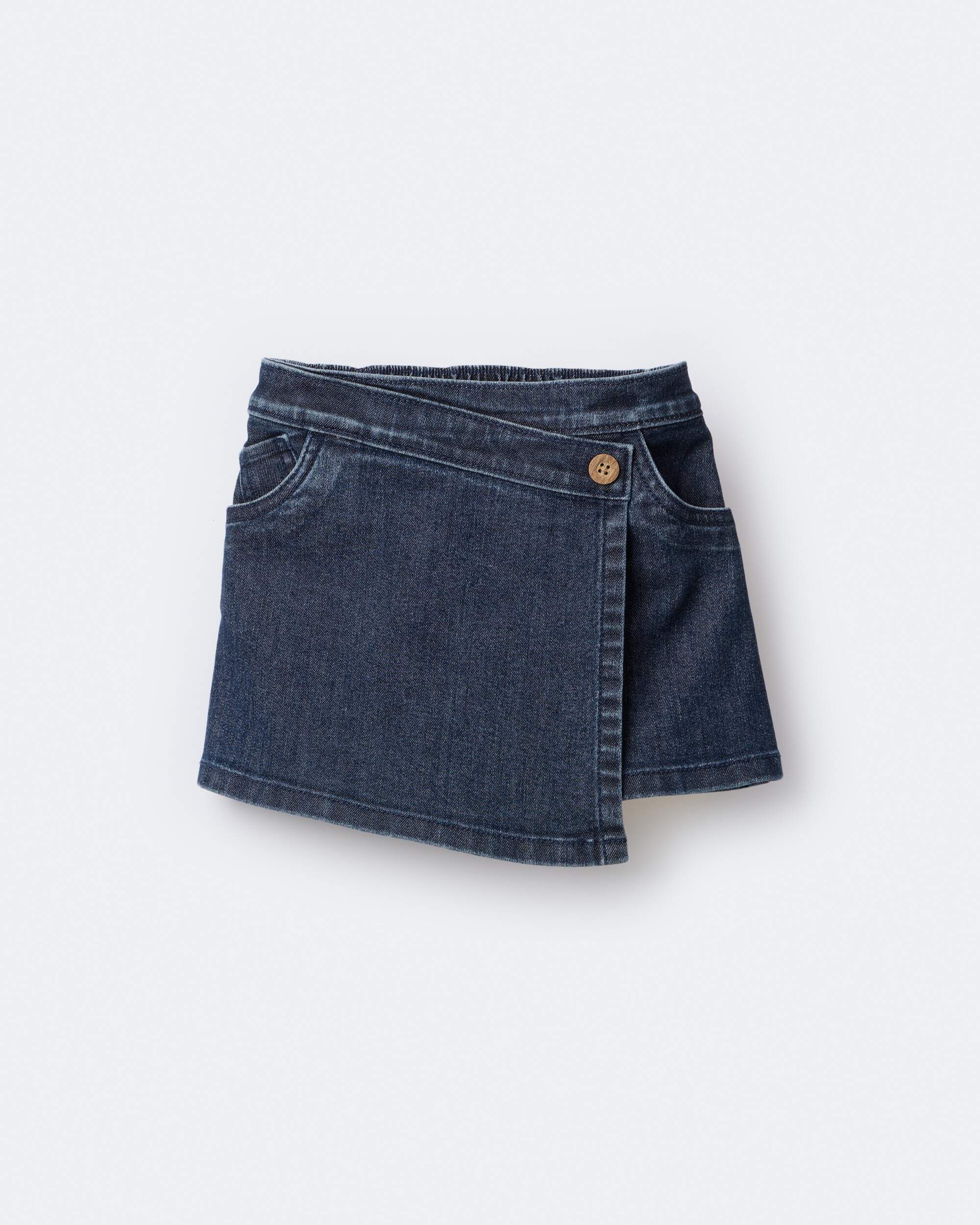 Toddler Girl Asymmetrical Denim Skirt - Blue
