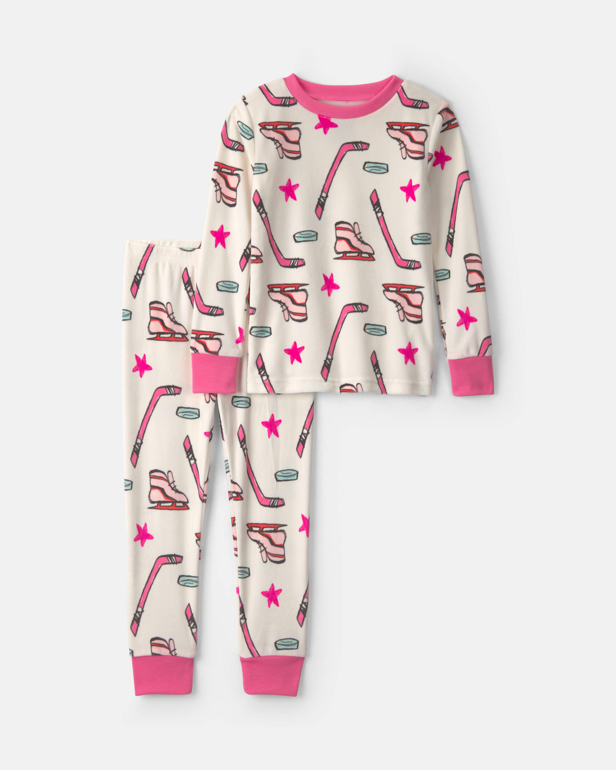 Toddler Girl 2-Piece Dreamplush Pyjama Set -Hockey