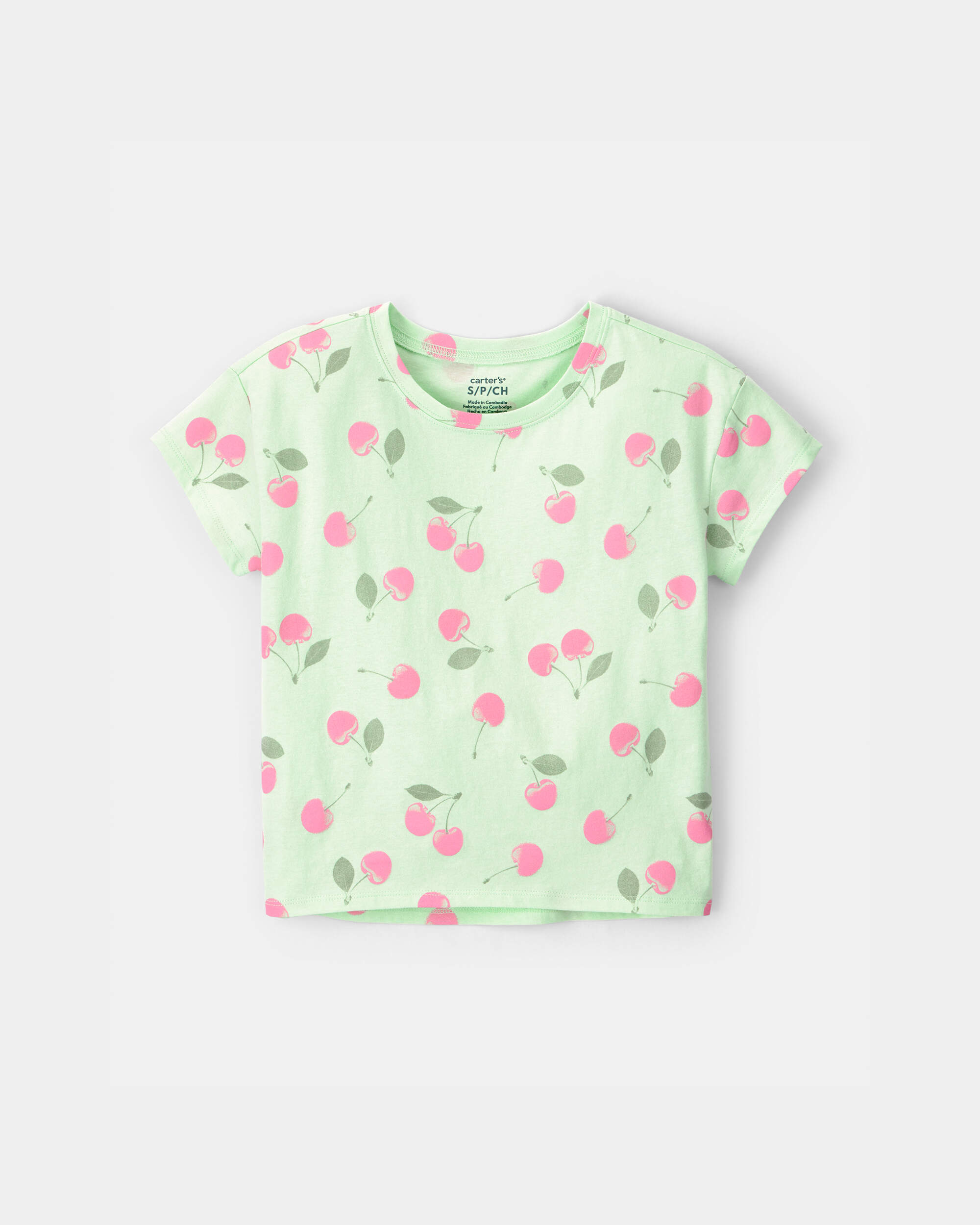 Girls Cherry Top - Green