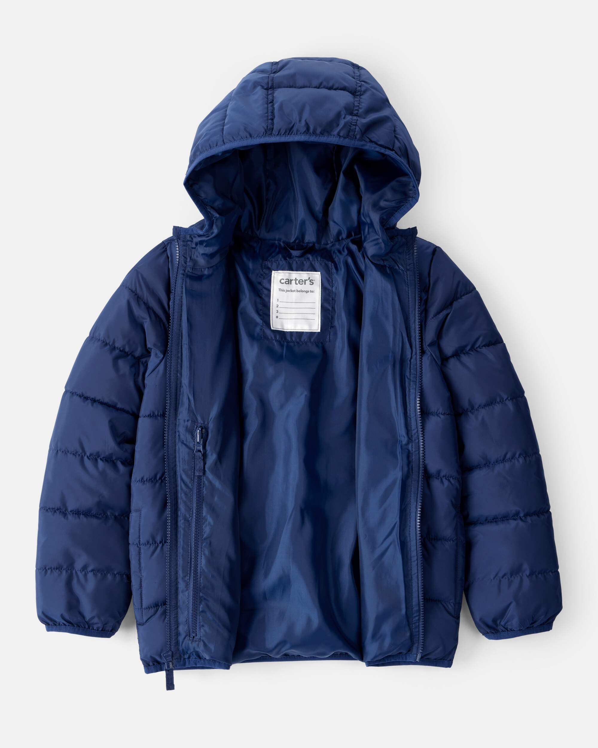 Kid Hooded Puffer Jacket - Navy Blue
