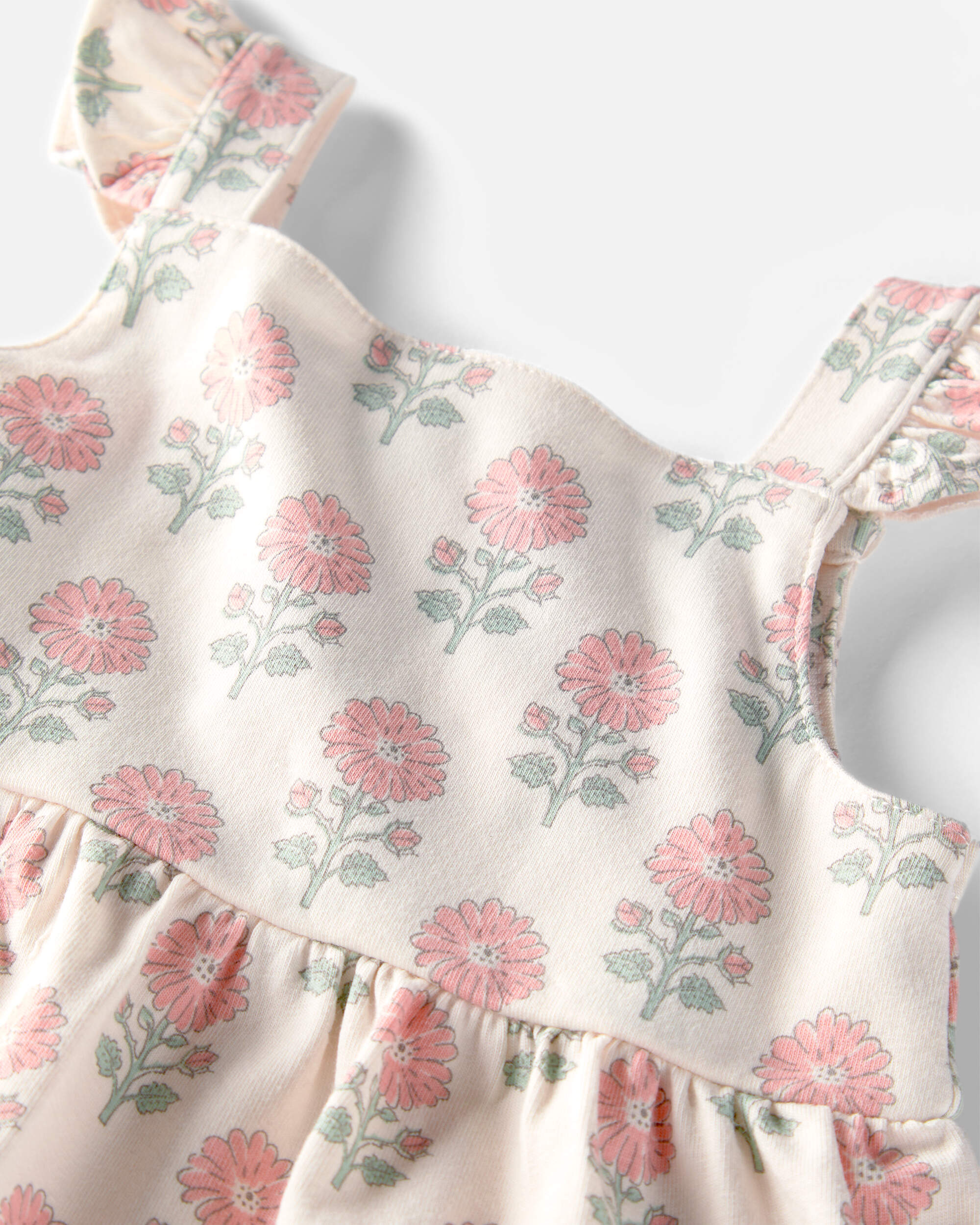 Baby Girl Organic Cotton Floral Tiered Dress