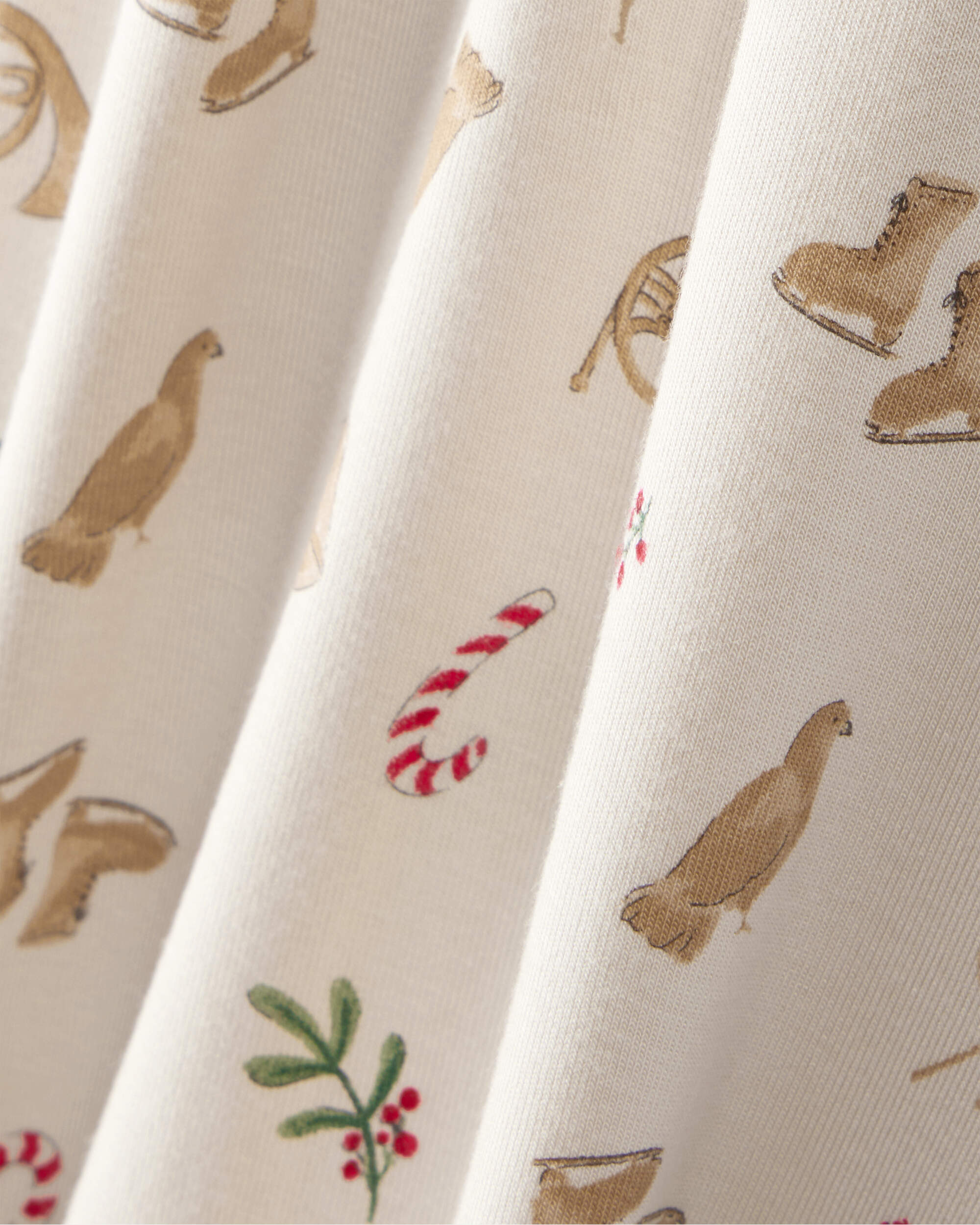 Toddler Festive Holiday PurelySoft Snug Fit 2-Piece Pajamas - Cream