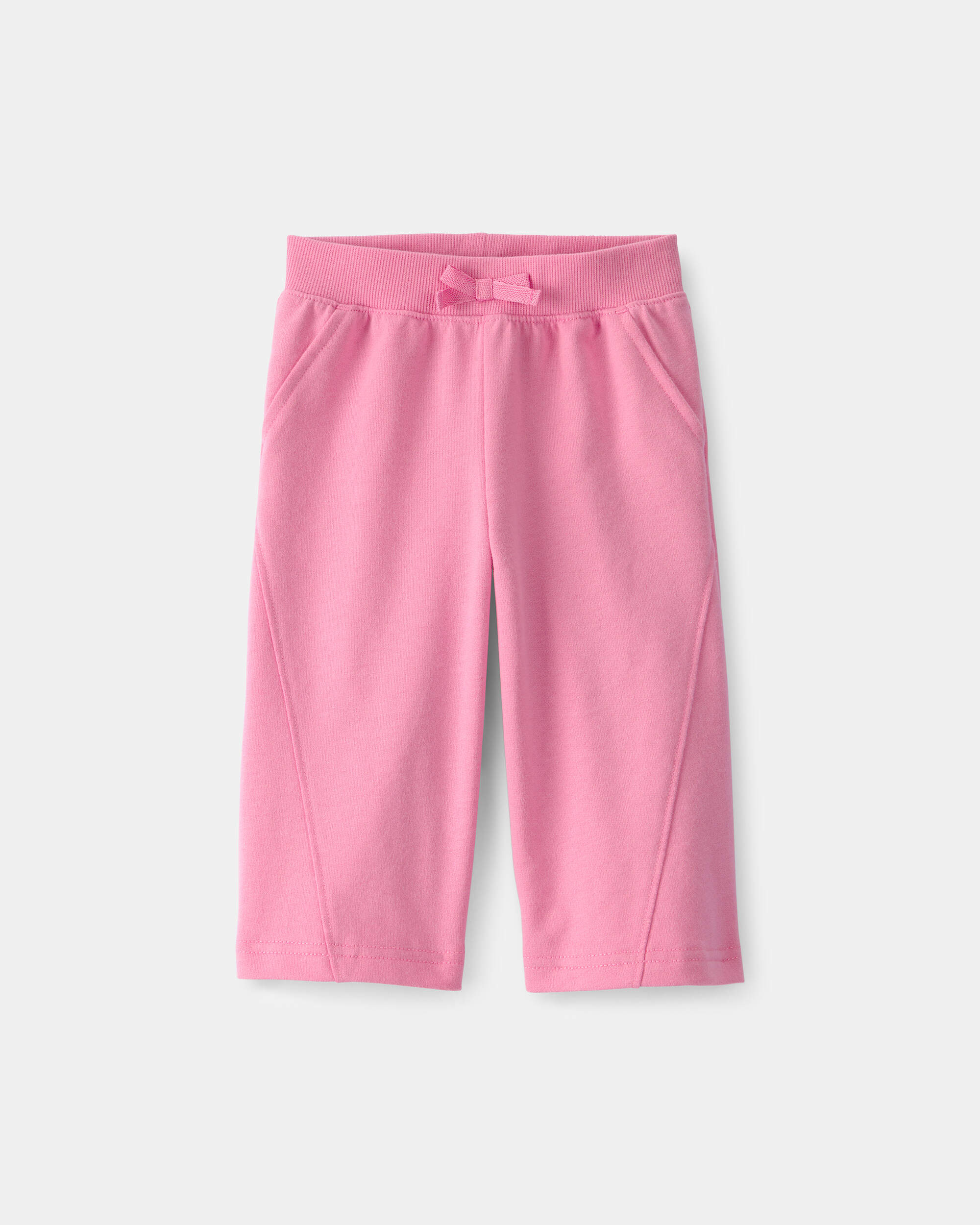 Baby Girl French Terry Wide-Leg Active Pants - Pink