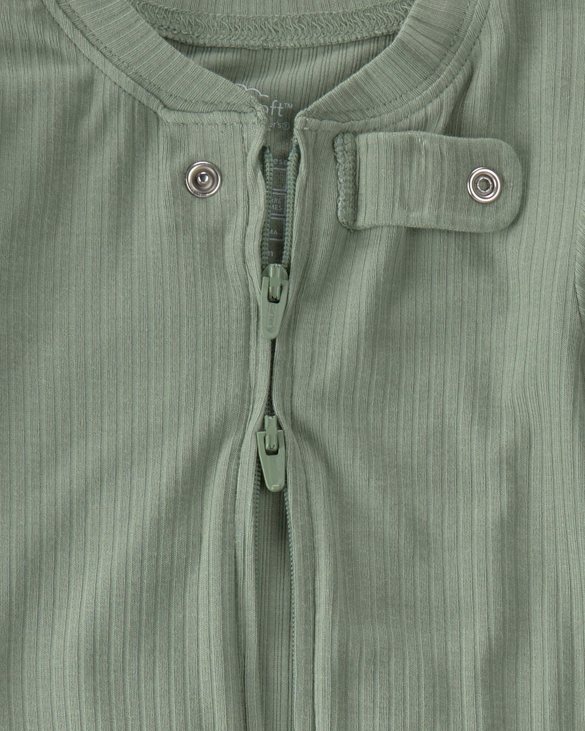 Baby PurelySoft 2-Way Zip 1-Piece Pyjama - Green