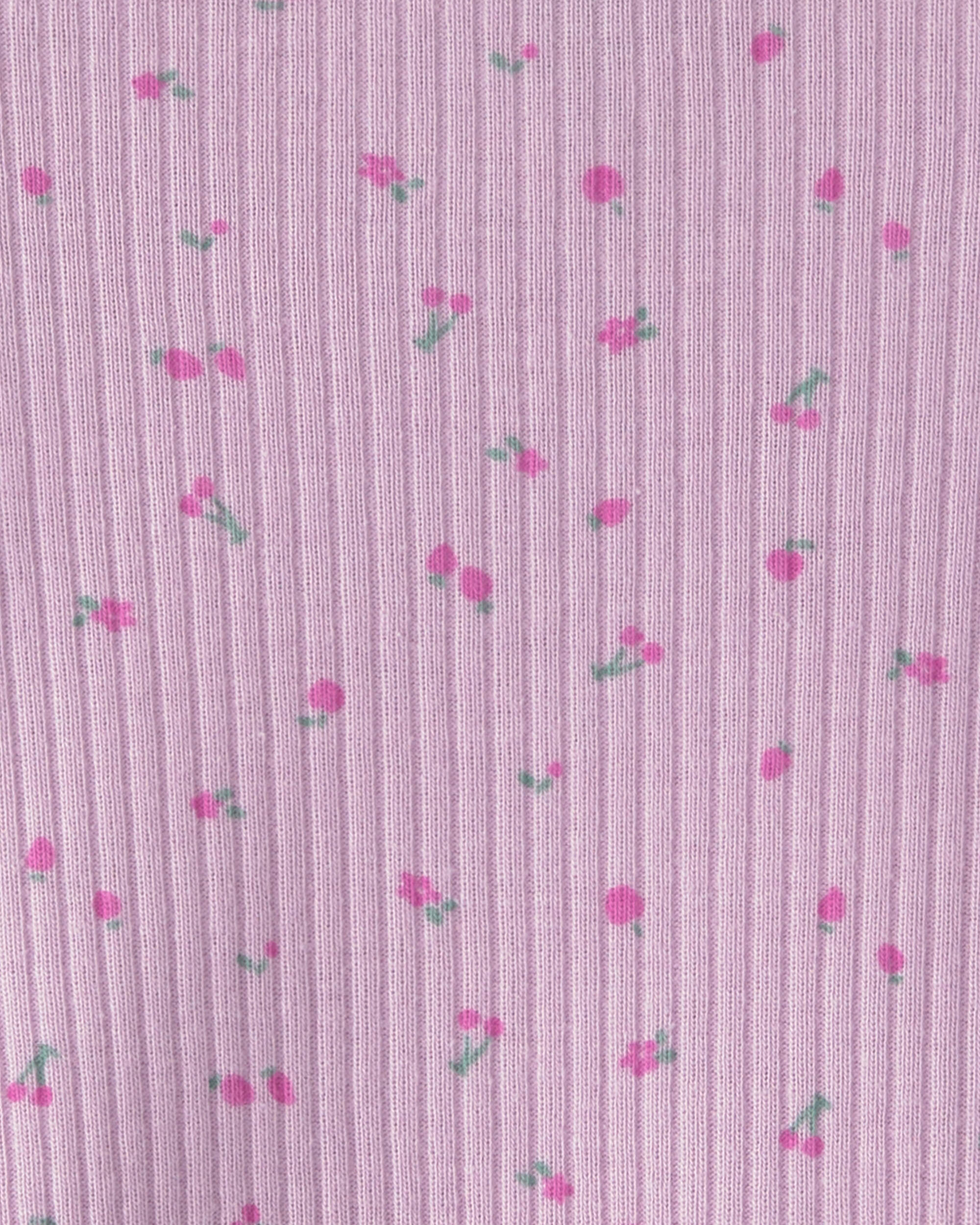 Baby Girl 2-Piece Cherry Short-Sleeve Top & Pant Set - Purple