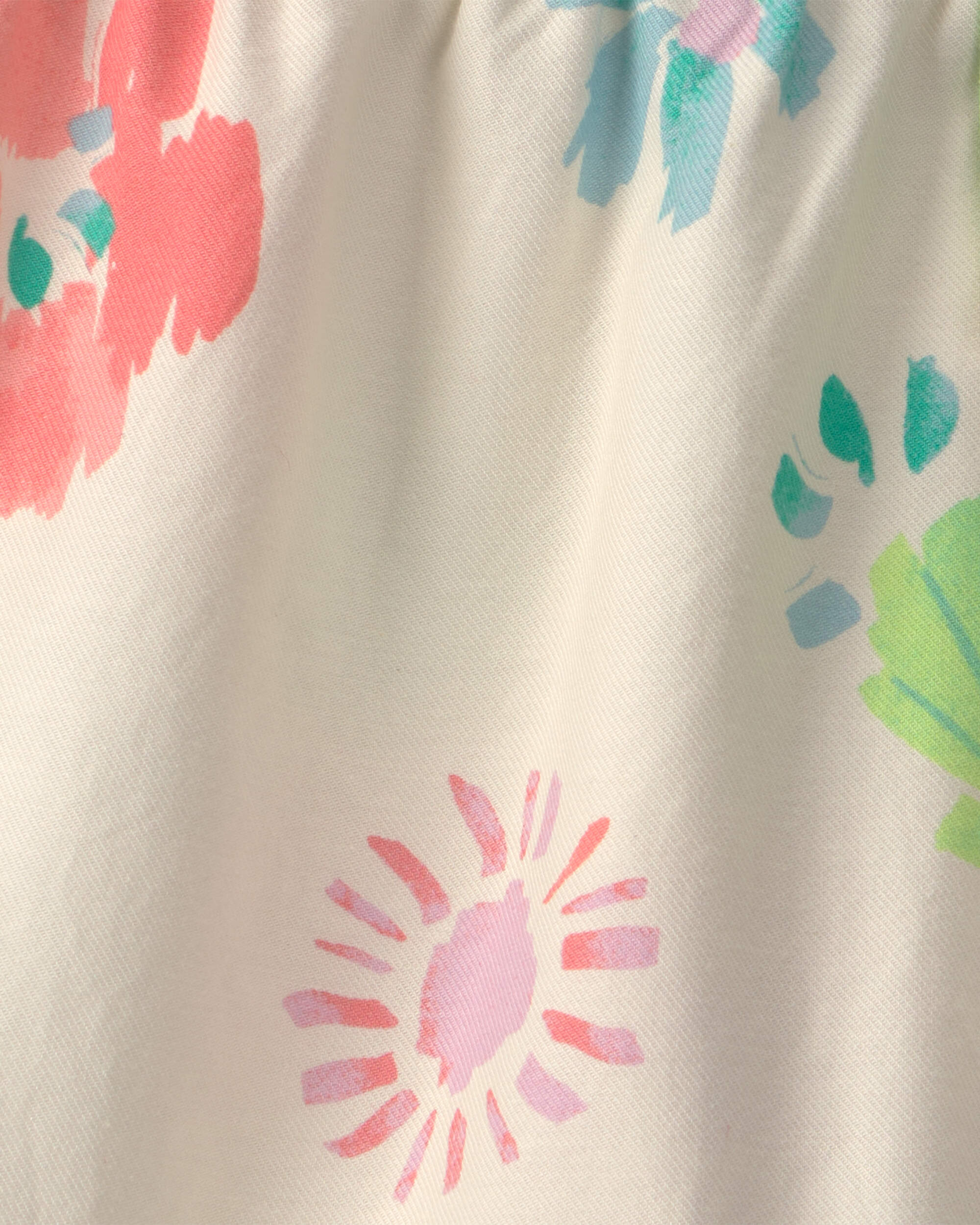 Girls Ruffle-Trim Floral Shorts - Cream