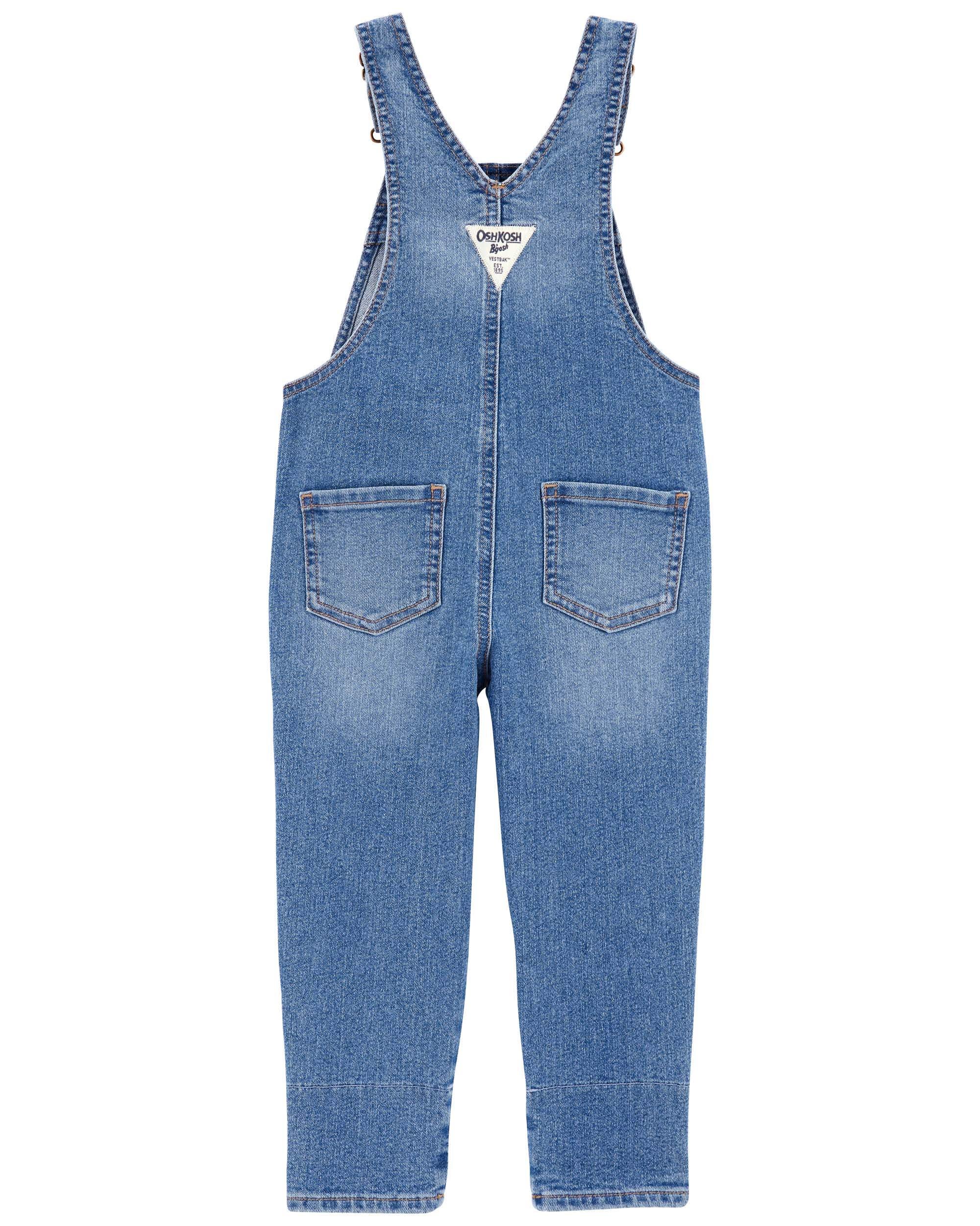 Stretch denim overalls top