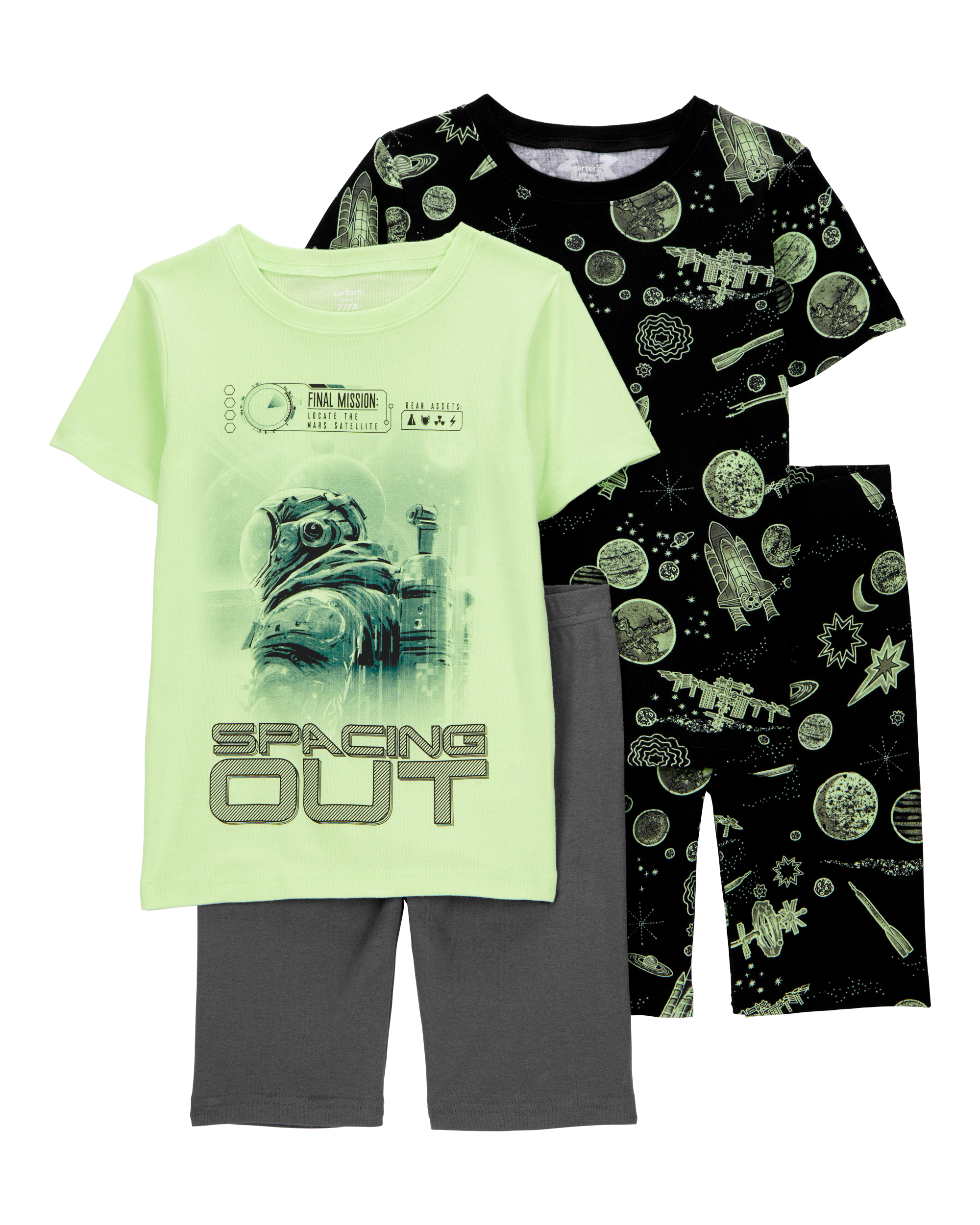 Kid Space Print Snug Fit 4-Piece Pyjamas