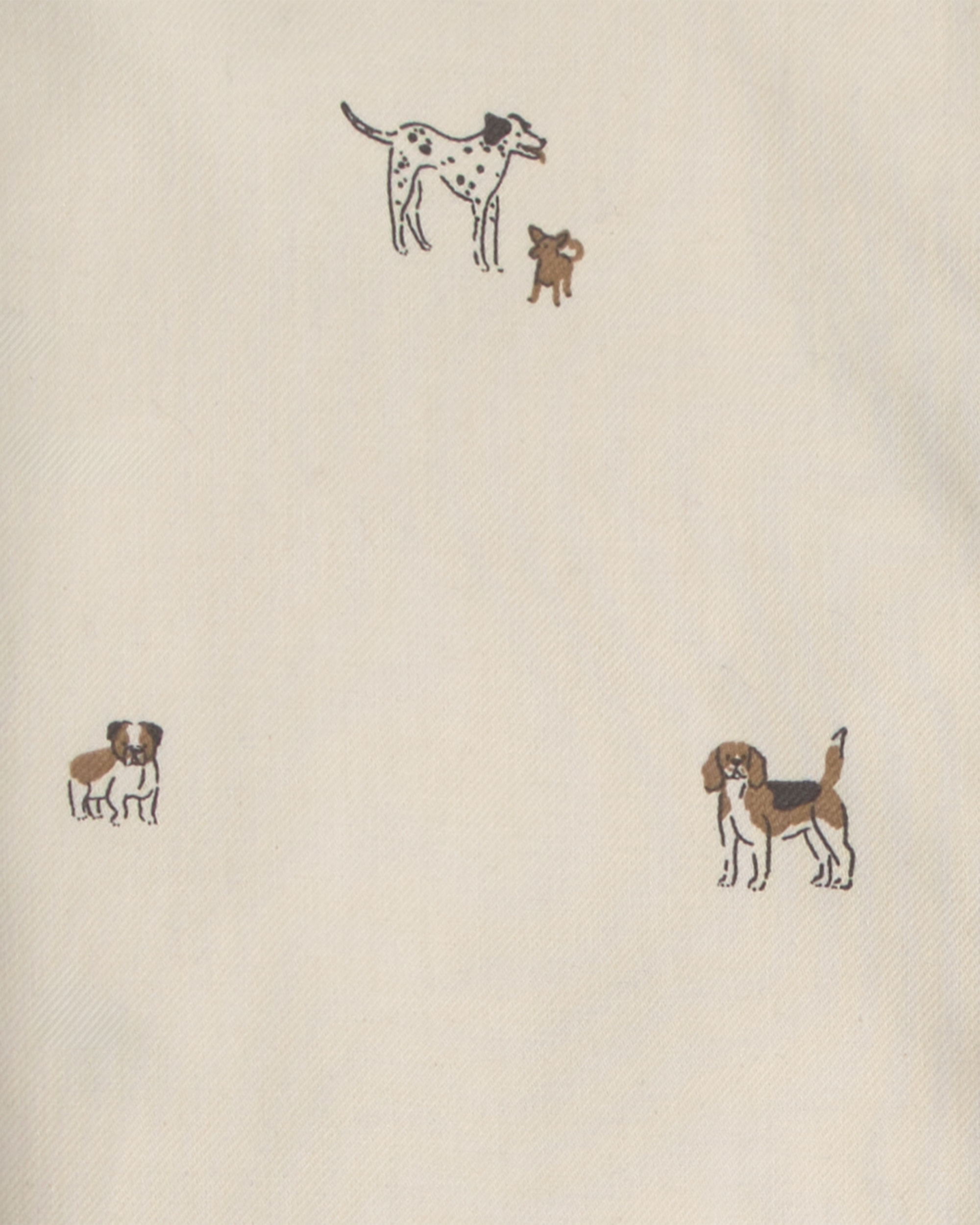 Boys Dog Long-Sleeve Button-Down Shirt - Cream