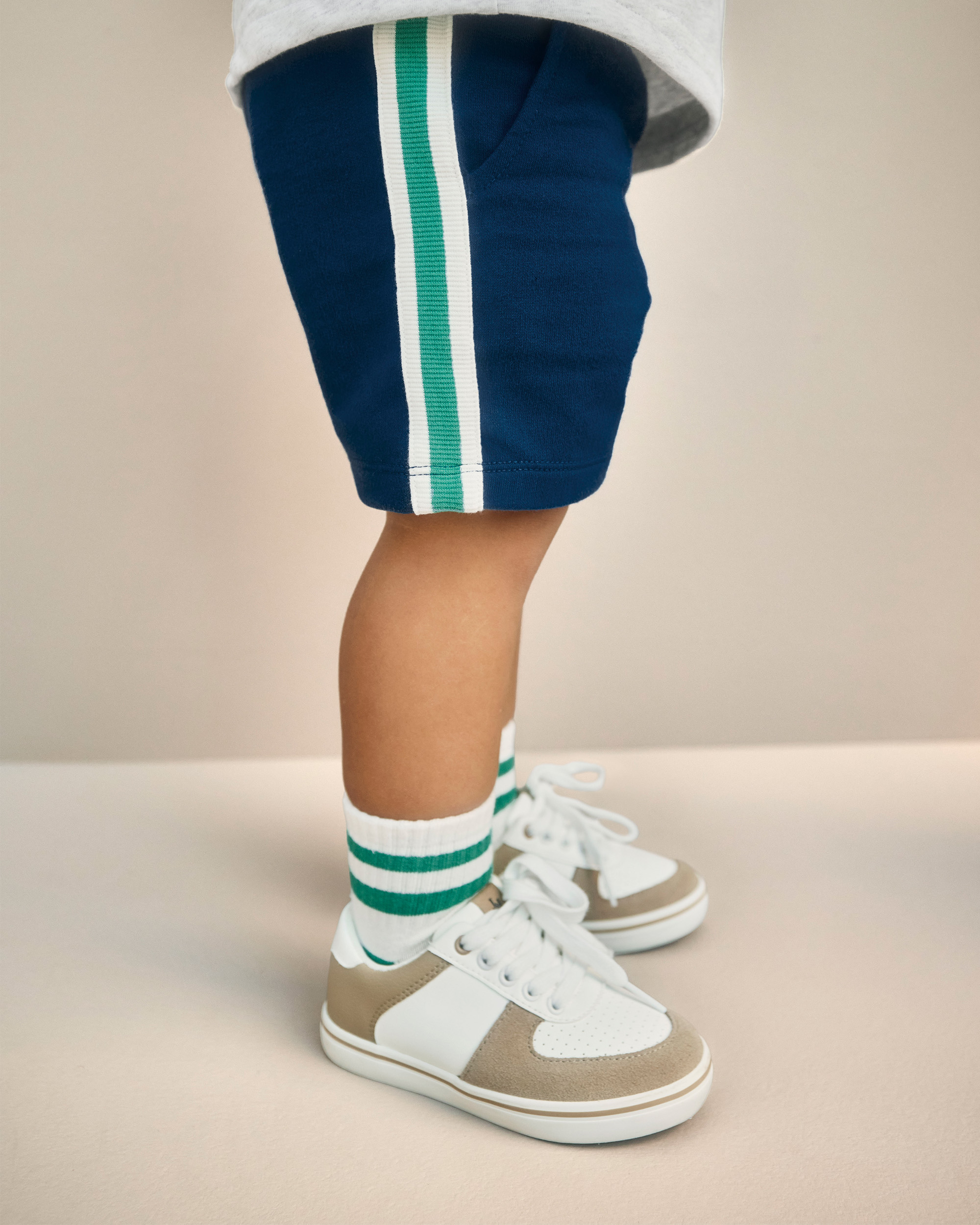 Toddler Boy Striped French Terry Shorts - Blue/Green