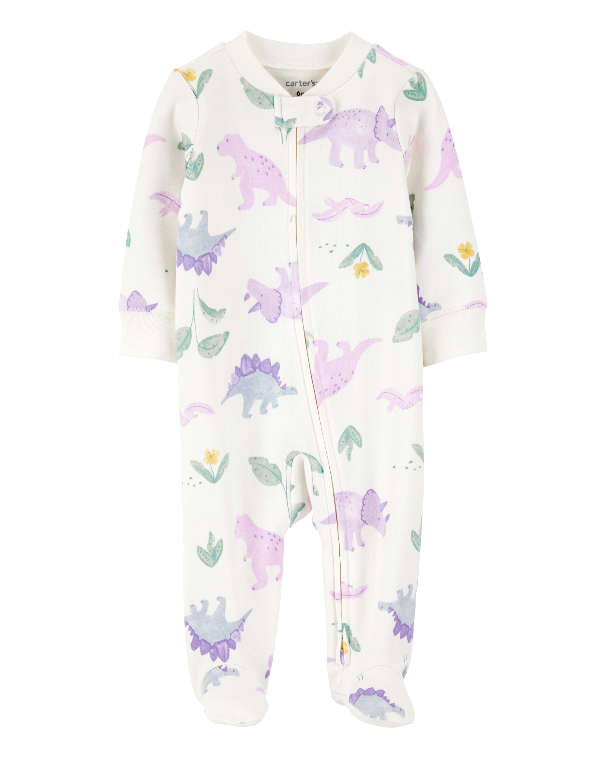 Baby Girl Floral 2-Way Zipper Cotton Sleeper