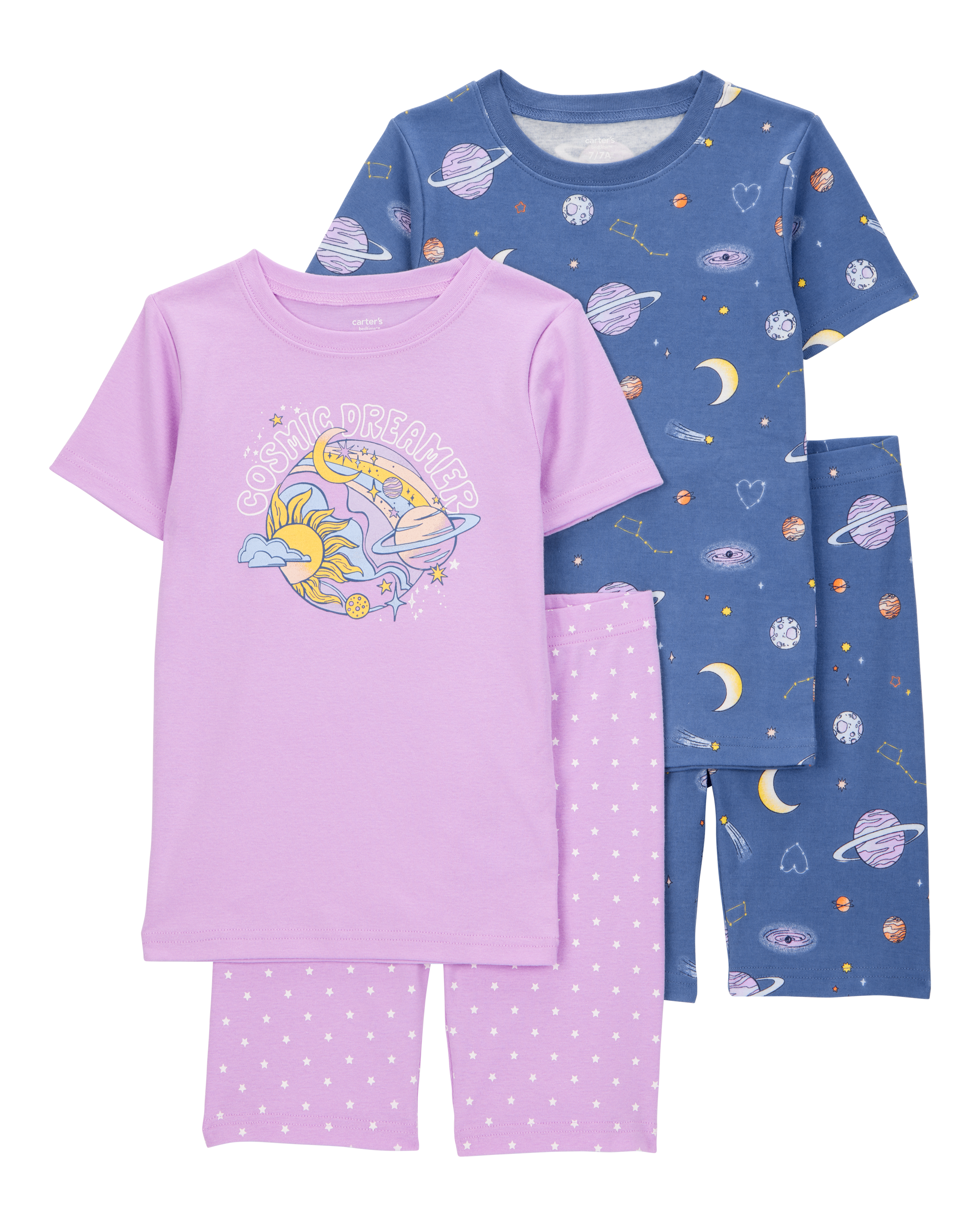 Kid Space Print Snug Fit Cotton 4-Piece Pyjamas