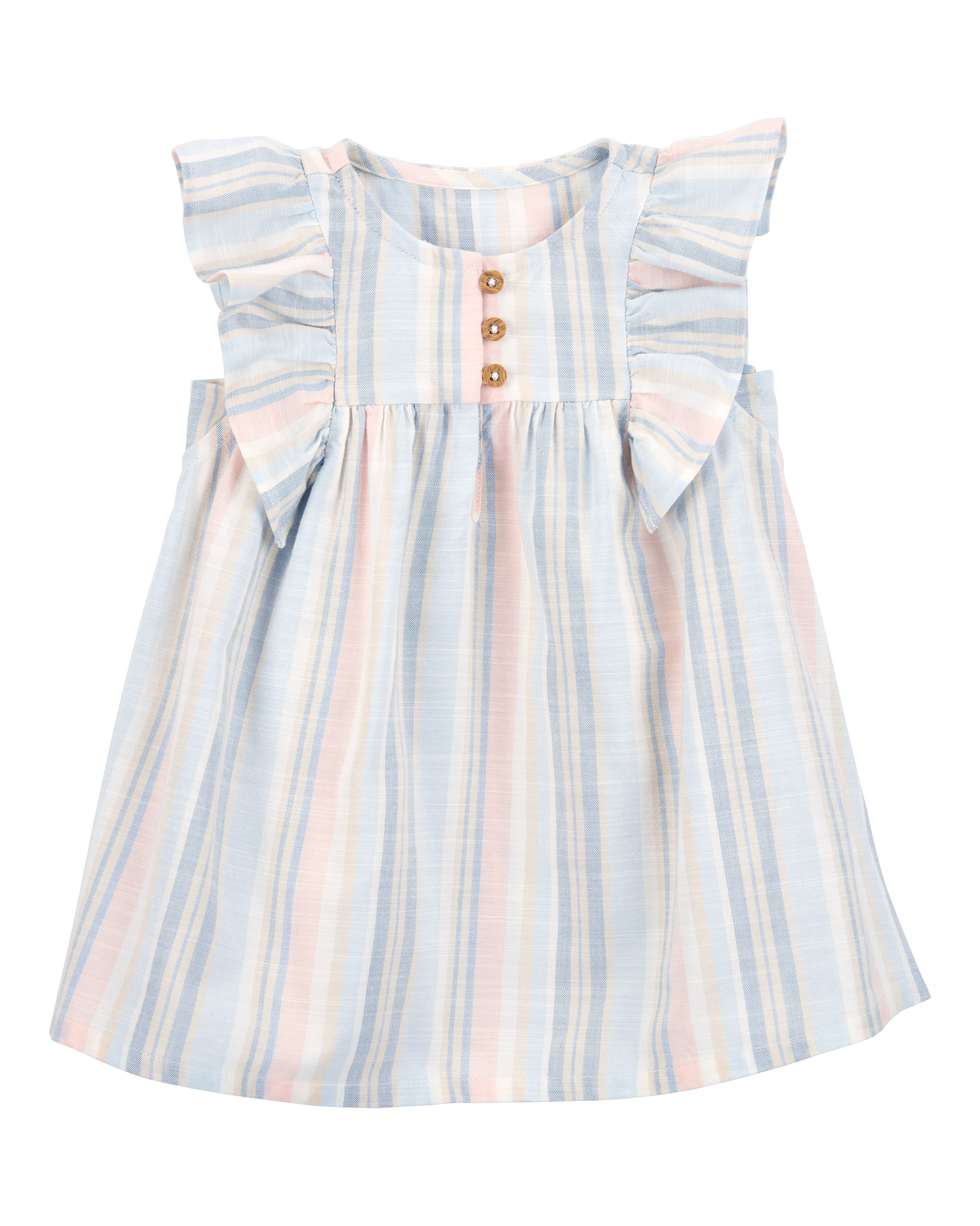 Baby Striped Flutter Sleeves Dress
