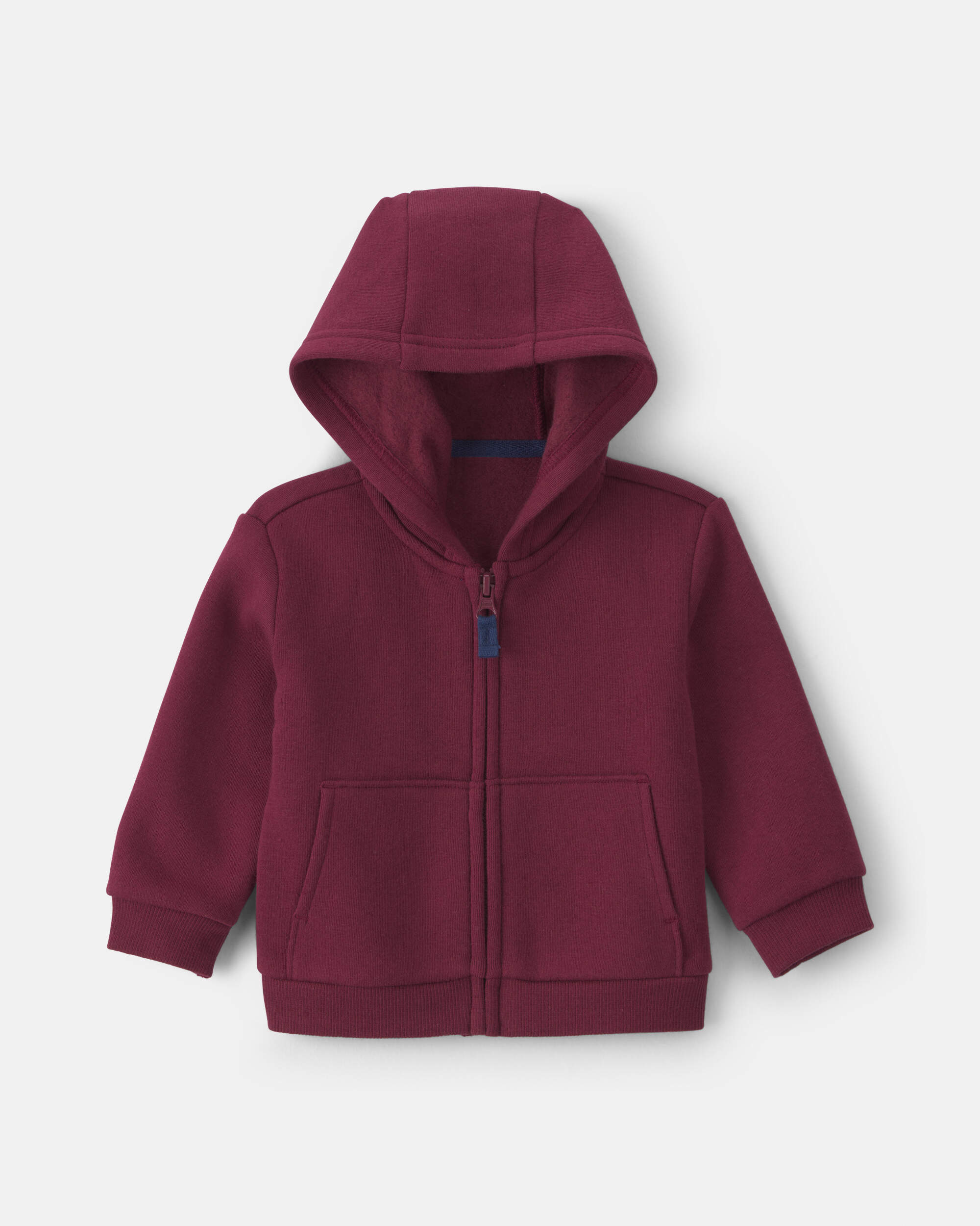 Baby Fleece Zip-Up Hoodie - Burgundy