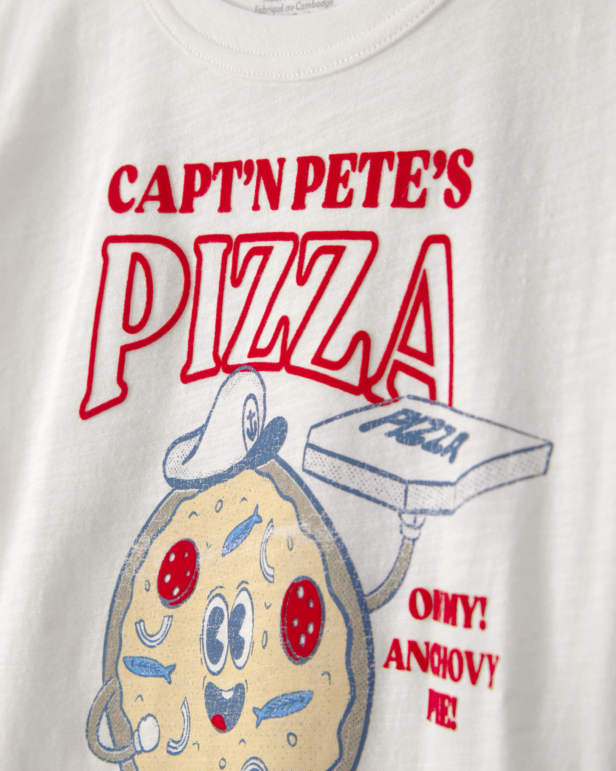 Boys Pizza Graphic Tee - White