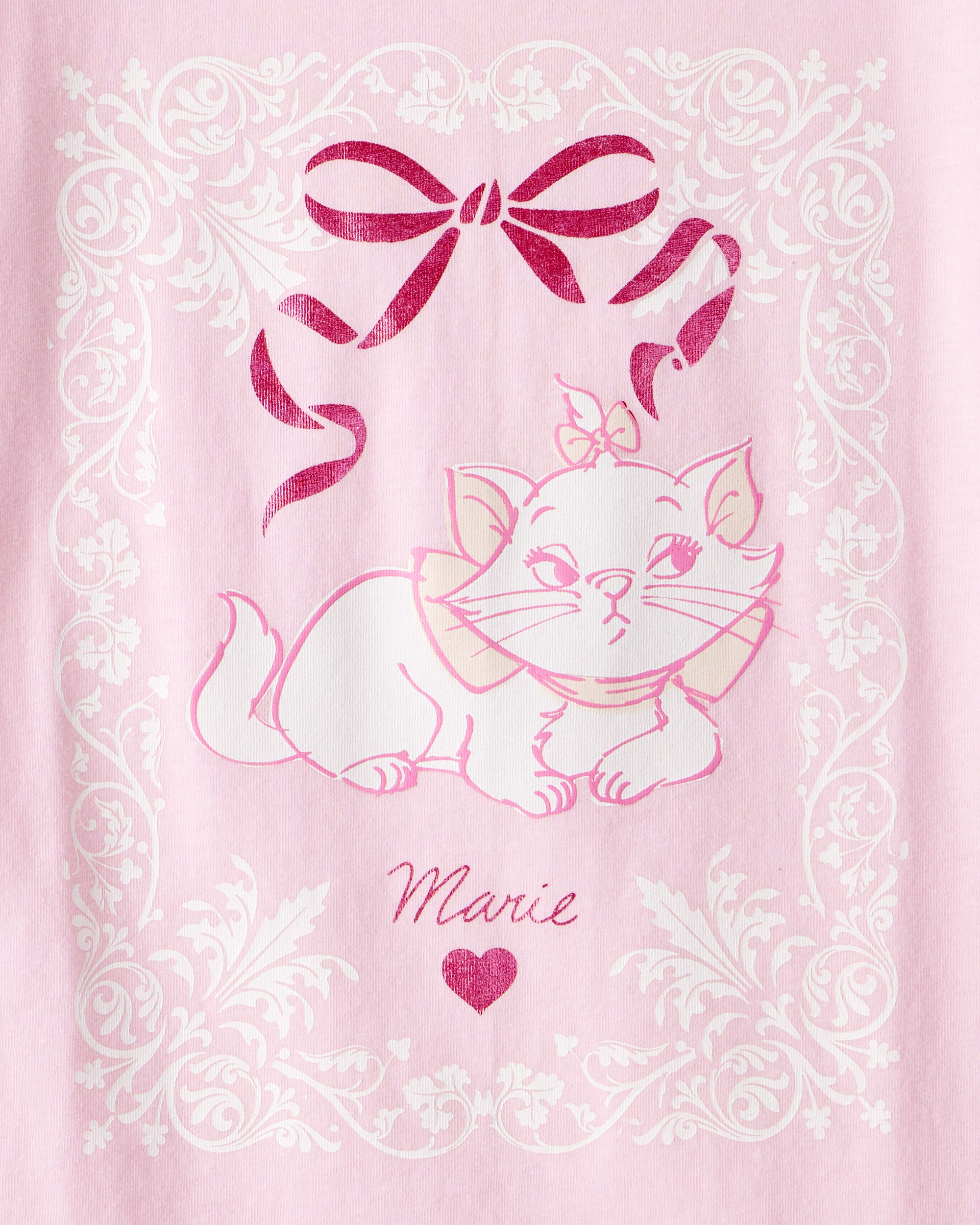 Girls Marie Cat Short-Sleeve Graphic Tee - Pink