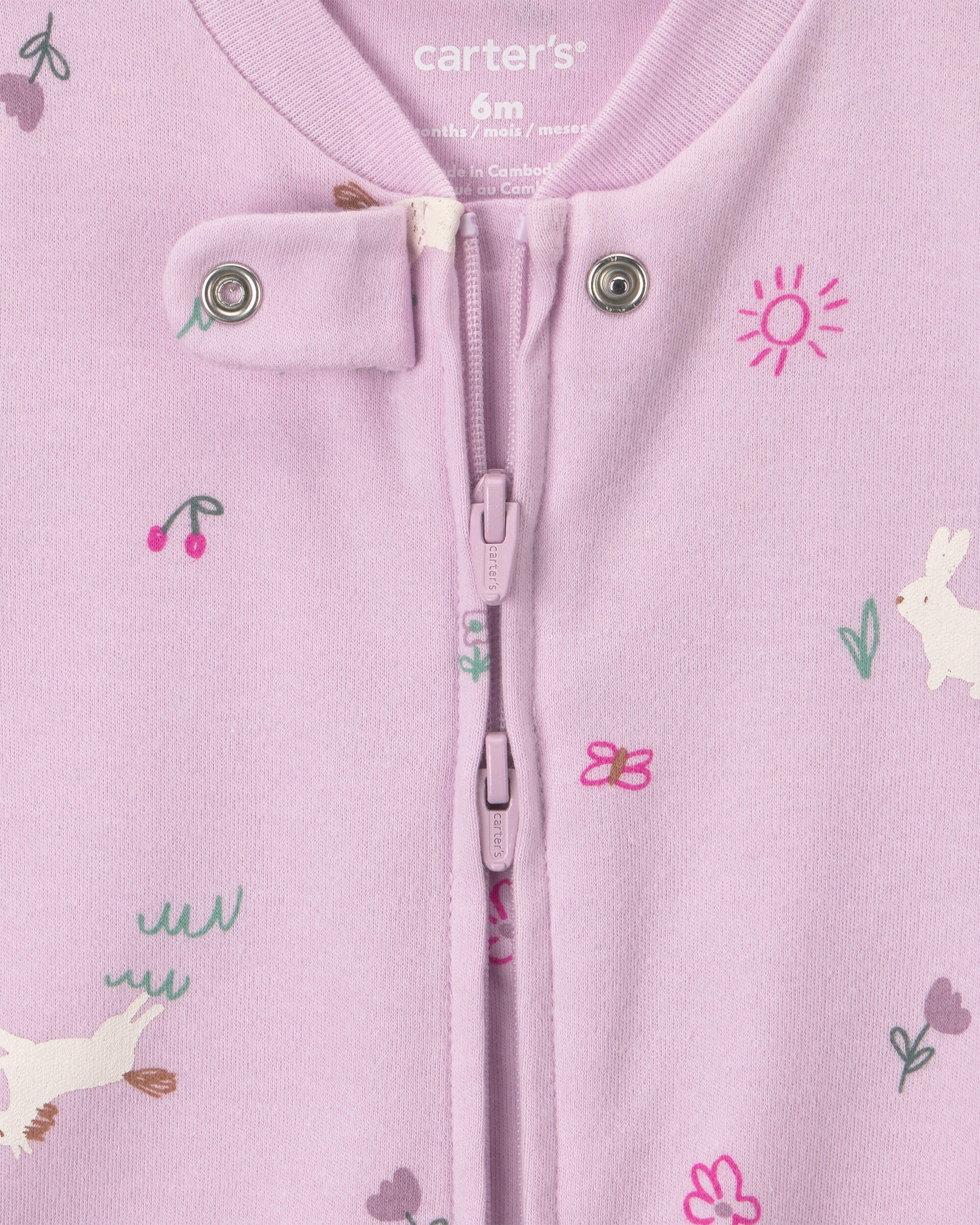 Baby Girl Unicorn 2-Way Zip Sleepers - Purple