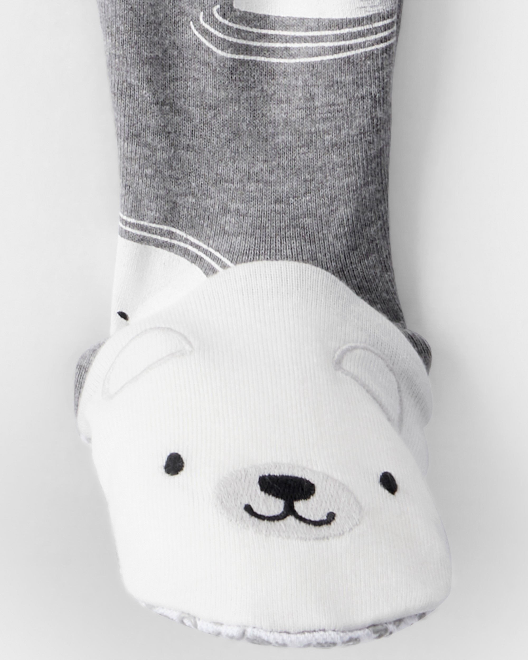 Toddler Boy Polar Bear Cotton Snug Fit Footie 1-Piece Pyjamas - Grey
