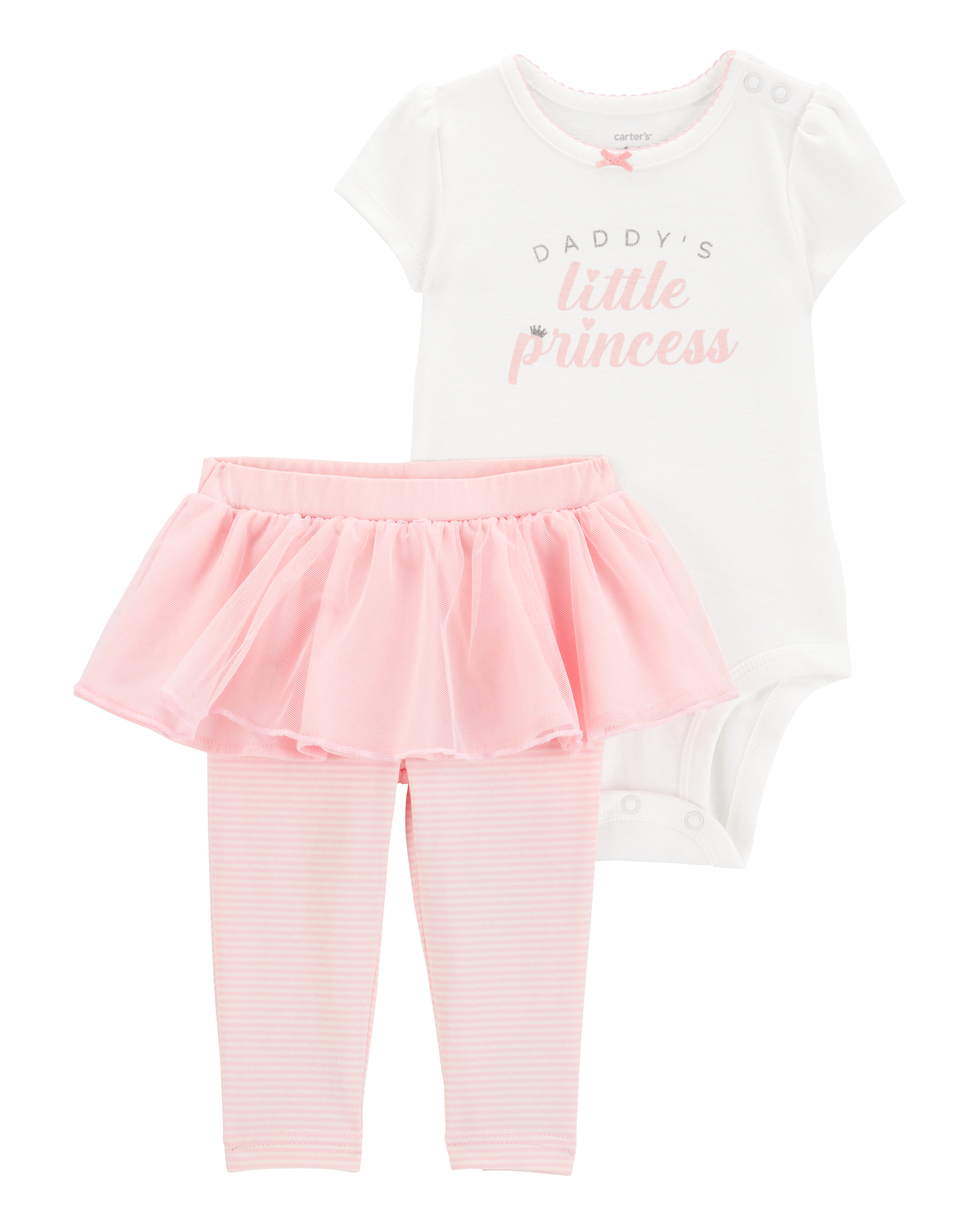 Baby 2-Piece Daddy's Princess Bodysuit & Tutu Pant Set - Pink