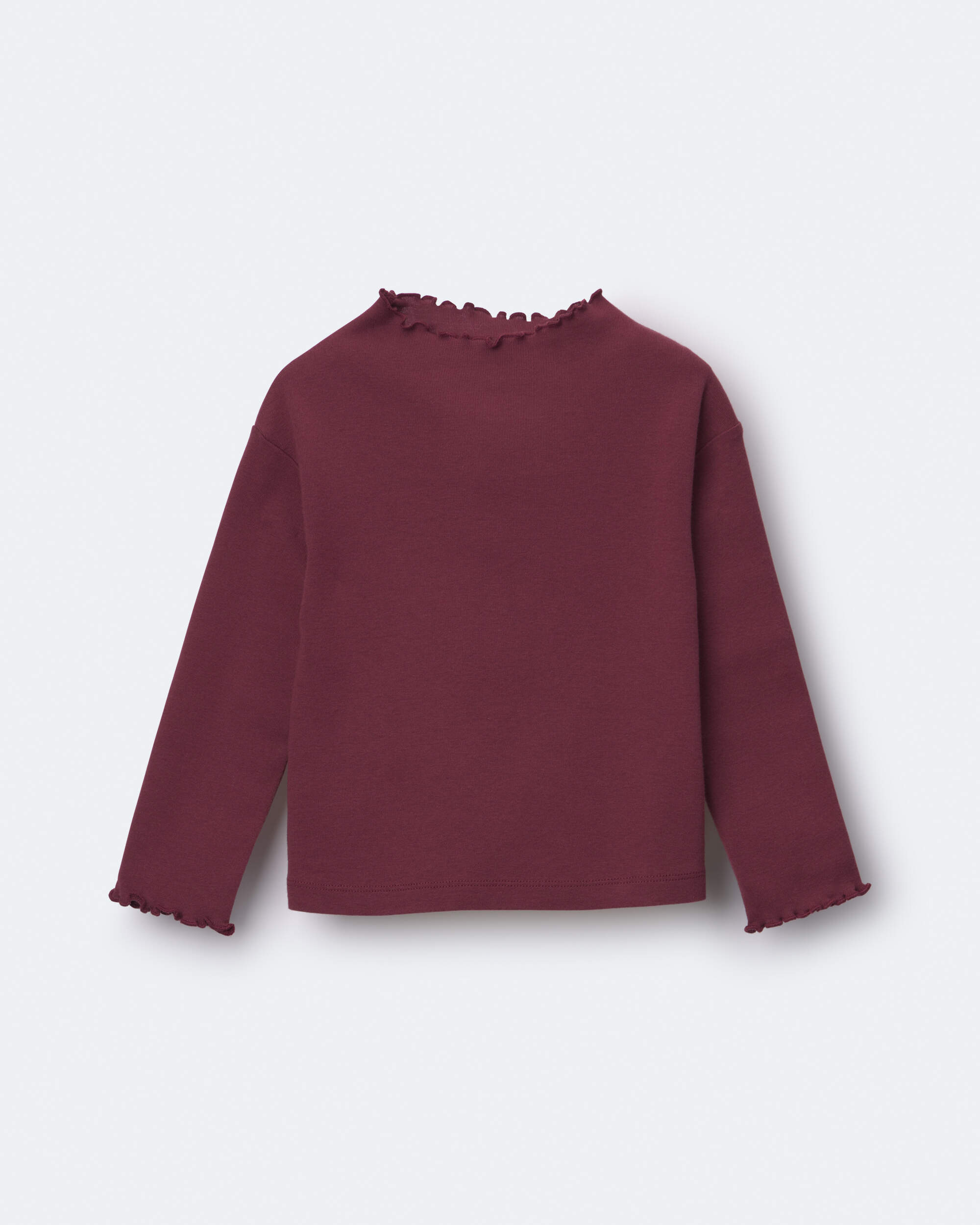 Toddler Girl Mock Neck Ruffle Long-Sleeve Top - Burgundy