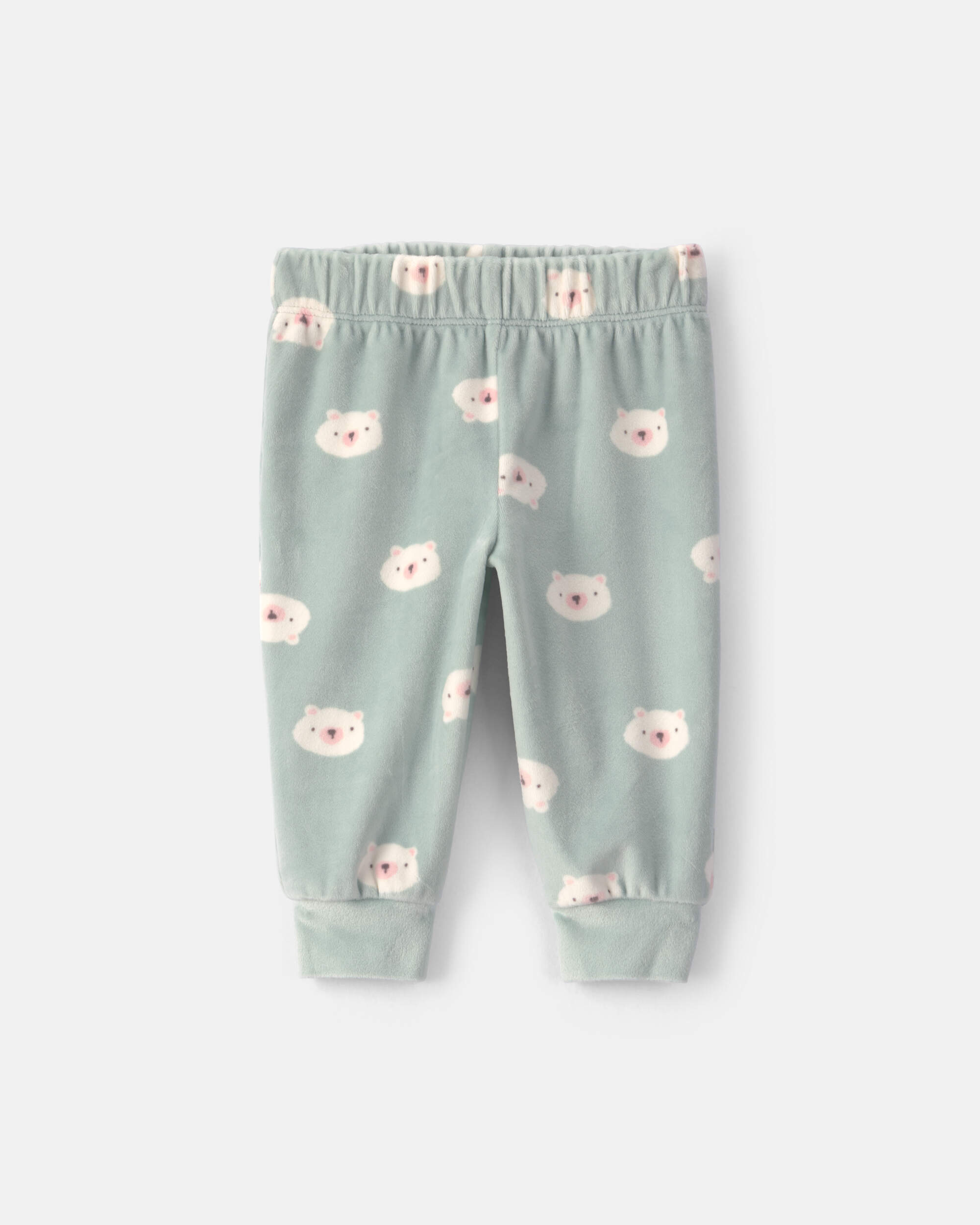 Baby Girl 3-Piece Bear Long-Sleeve Top & Pant Set - Green