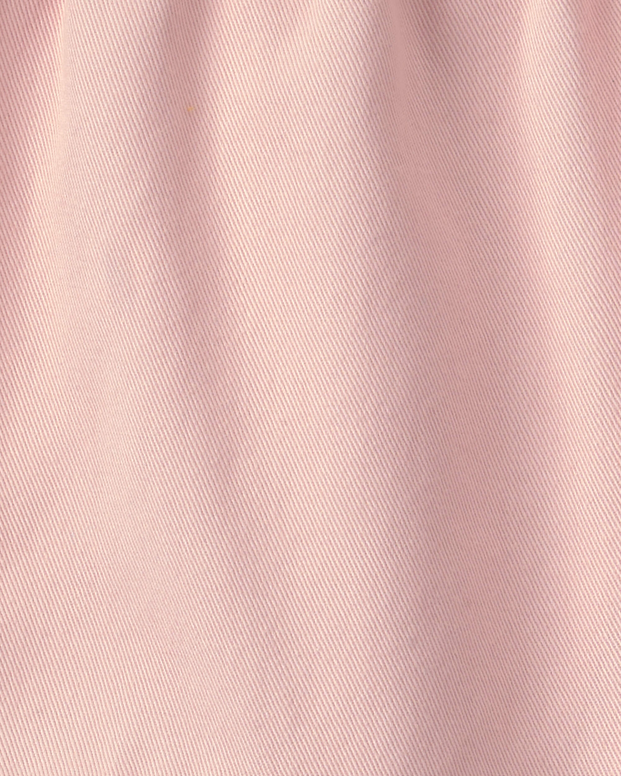 Baby Girl 2-Piece 'Happy' Twill Long-Sleeve Top & Pant Set - Pink/Cream