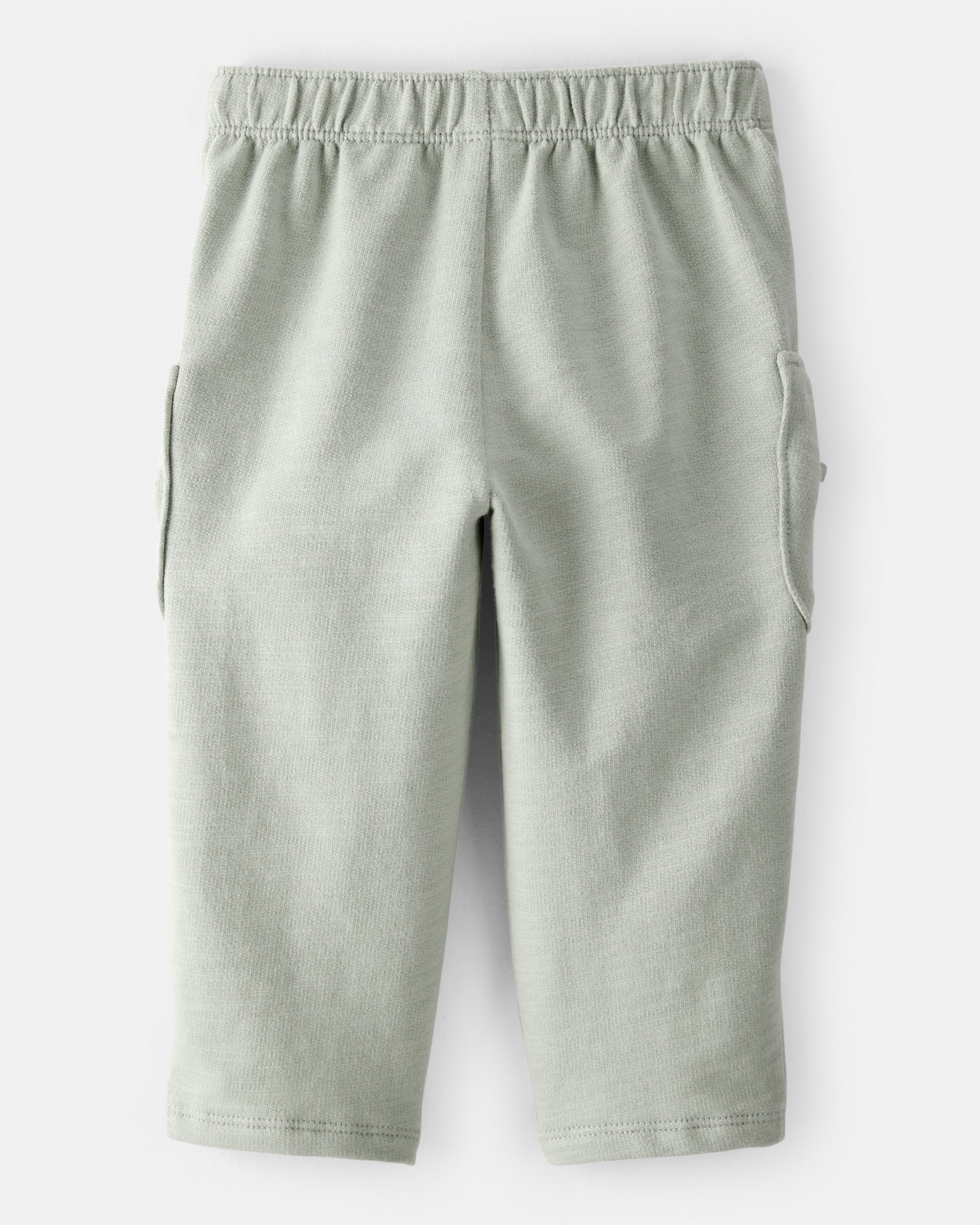 Baby Girl Bow Pocket French Terry Pants - Green