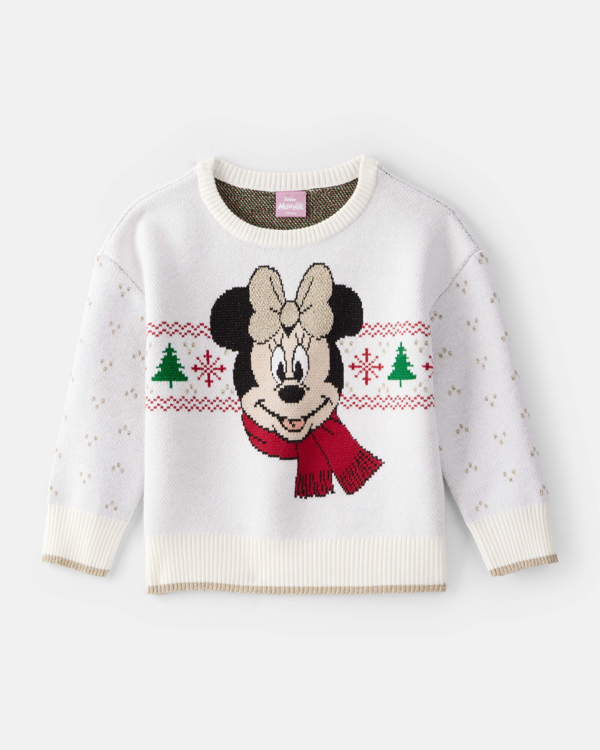 Toddler Girl Christmas Disney© Minnie Mouse Long-Sleeve Sweater - Cream