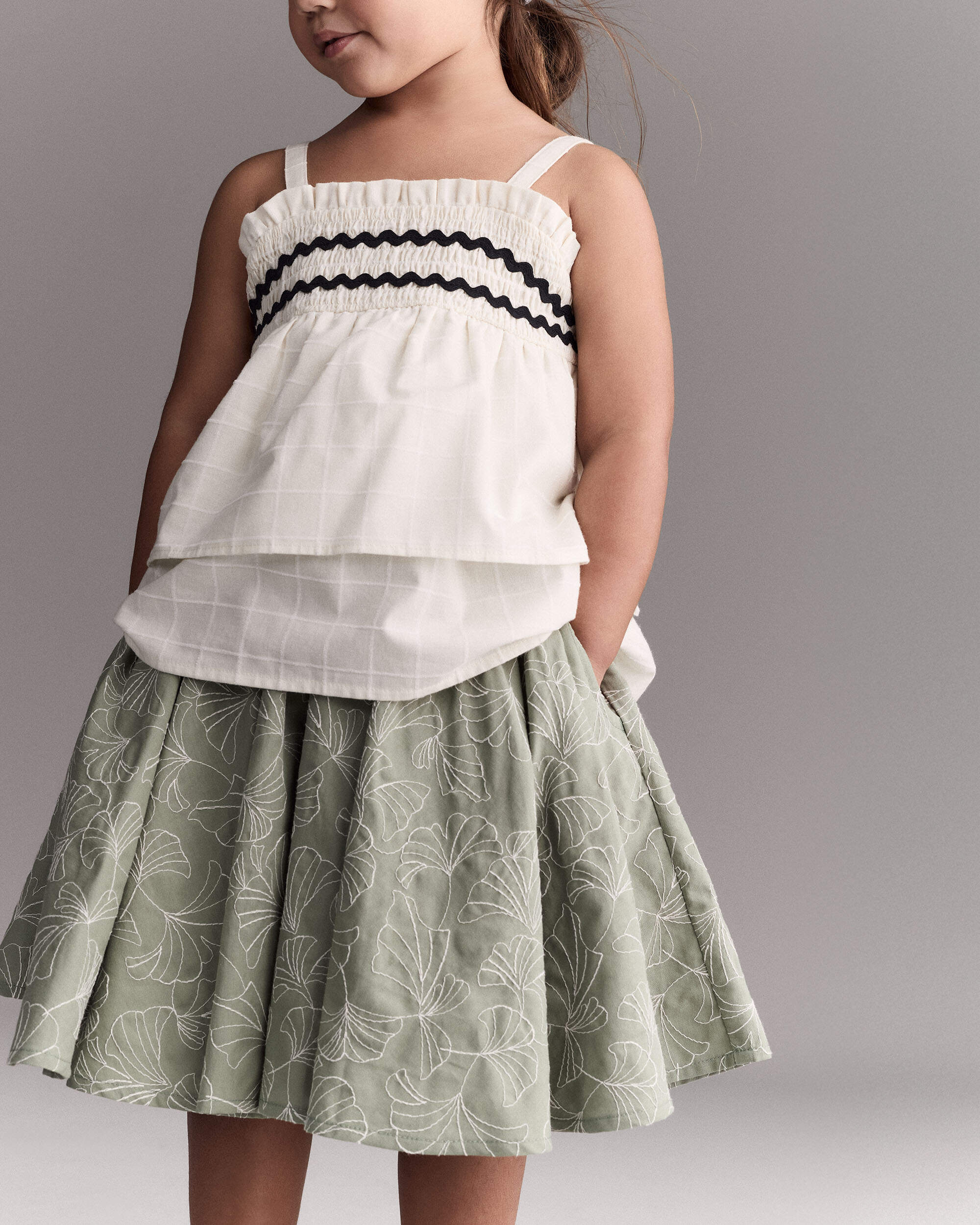 Toddler Girl Avenue Twirl™ Midi Floral Print - Green