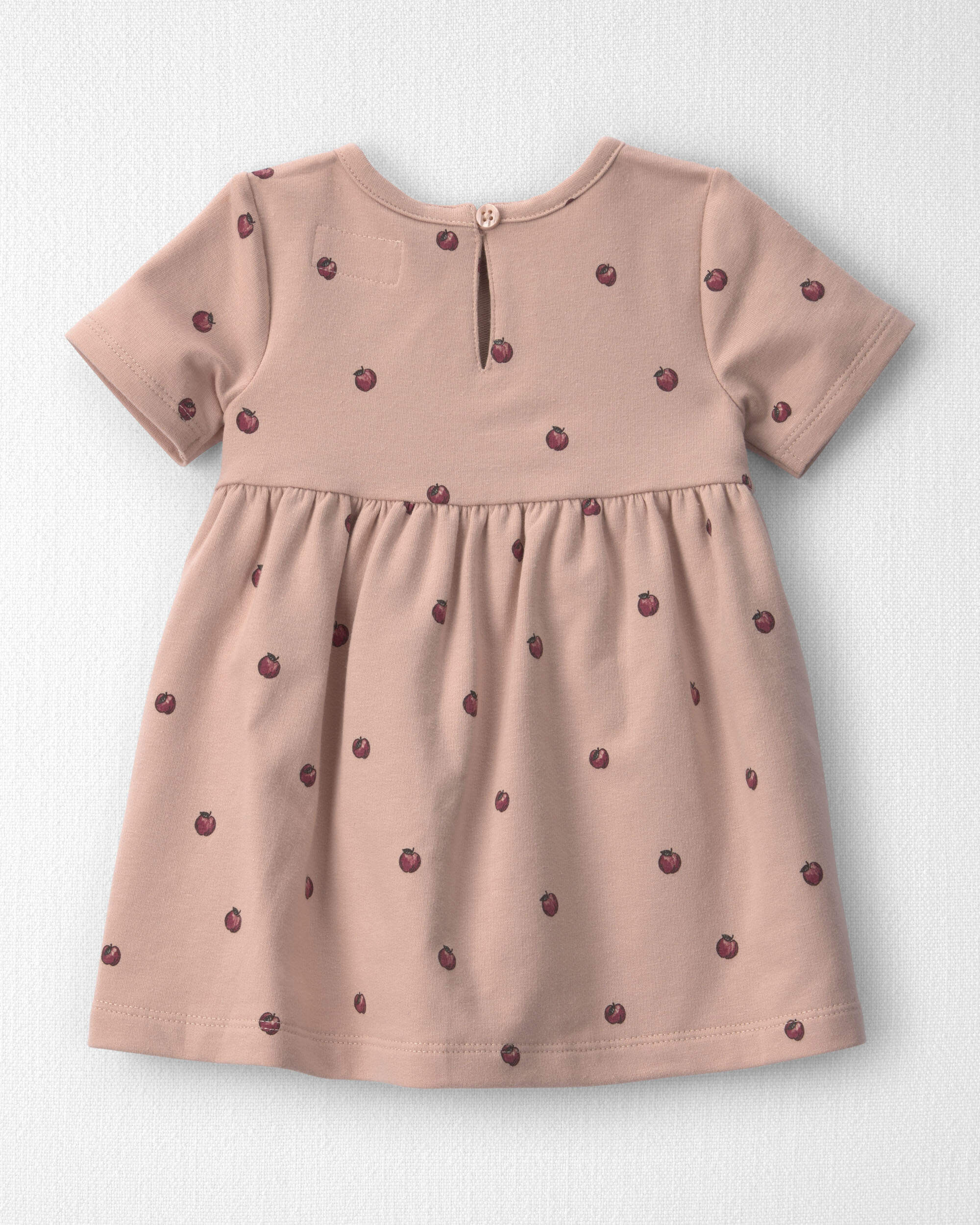 Baby Girl Organic Cotton French Terry Dress Apples