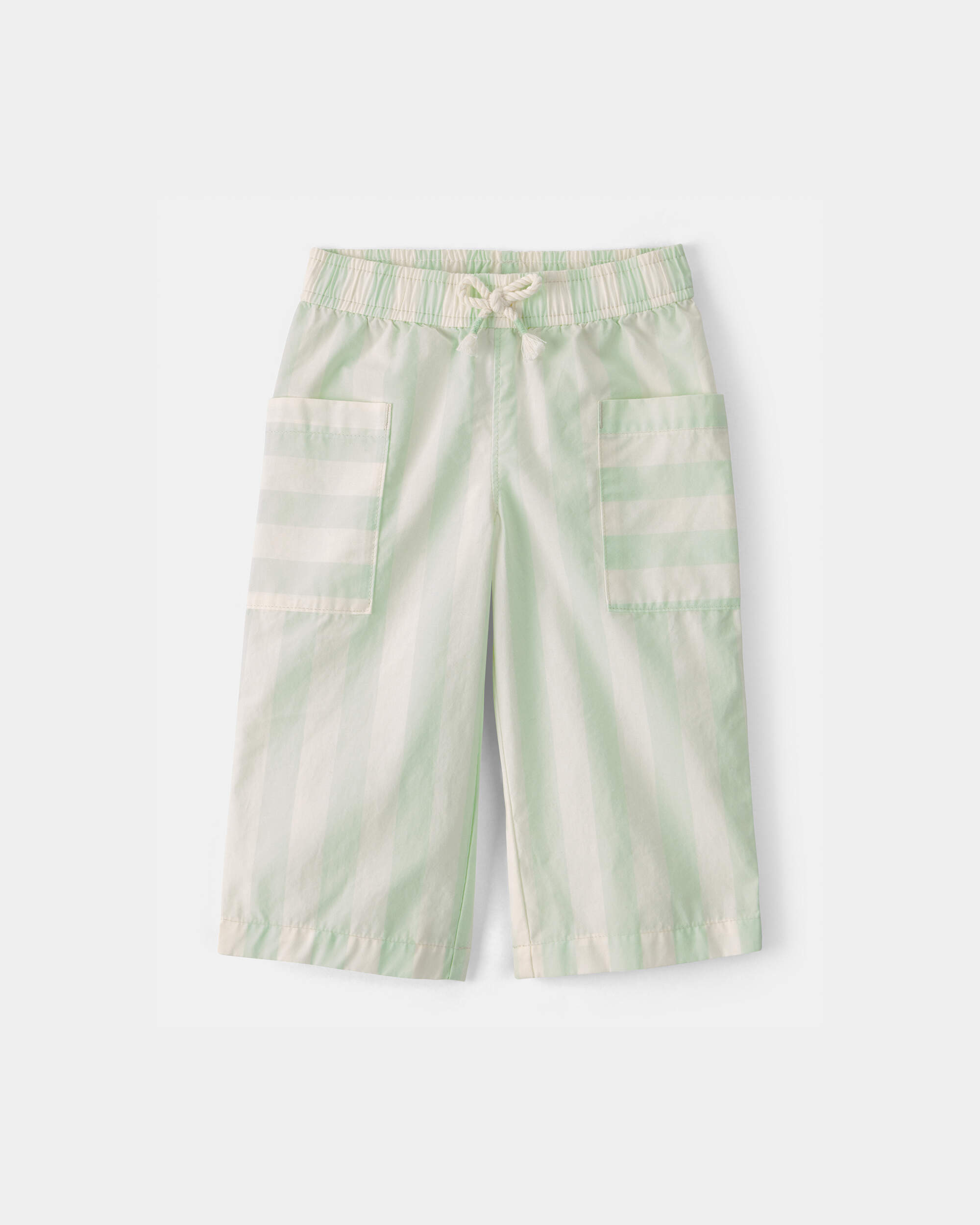 Baby Girl Striped Pants - Green/Ivory