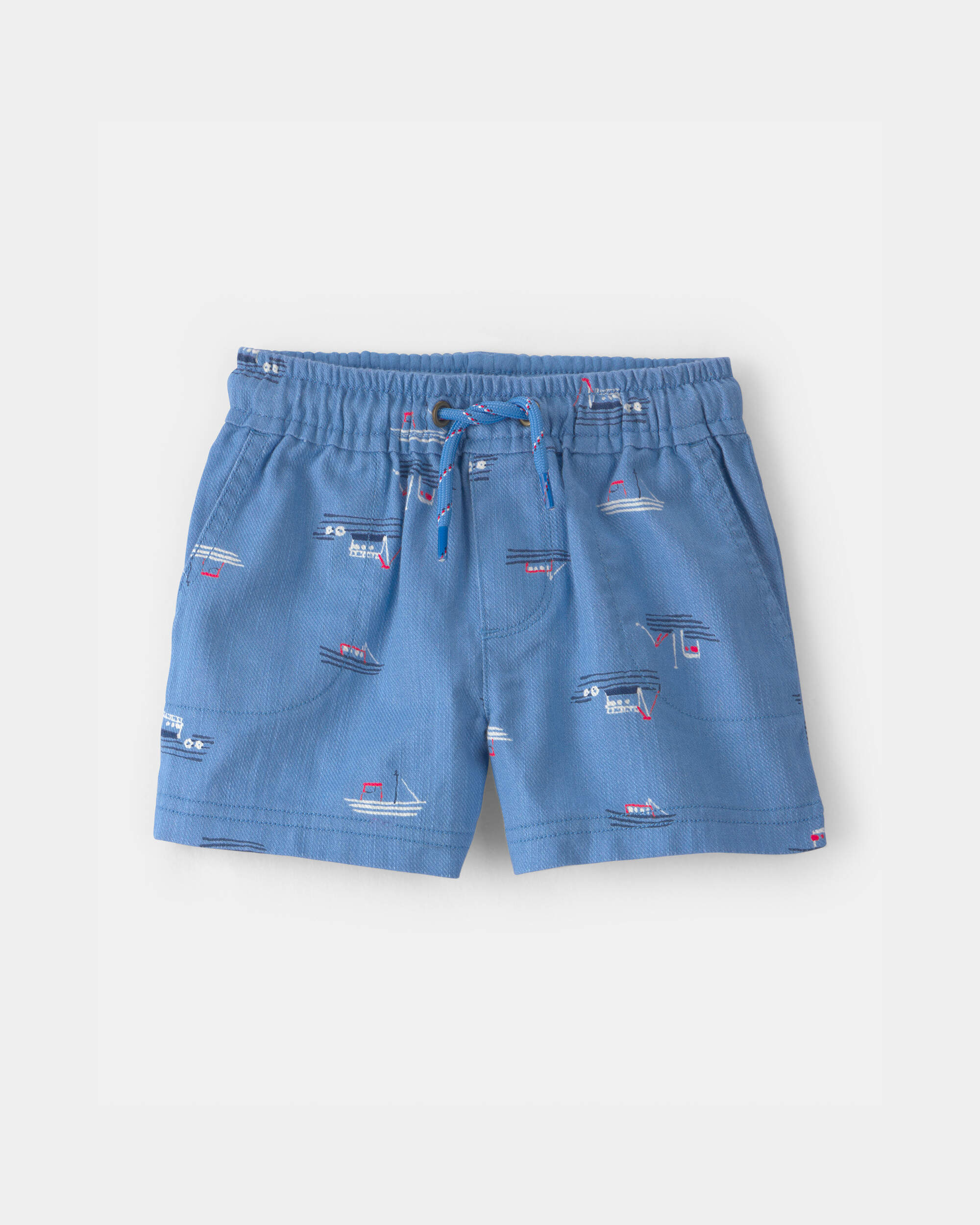 Baby Boy Sailboat Twill Shorts - Blue