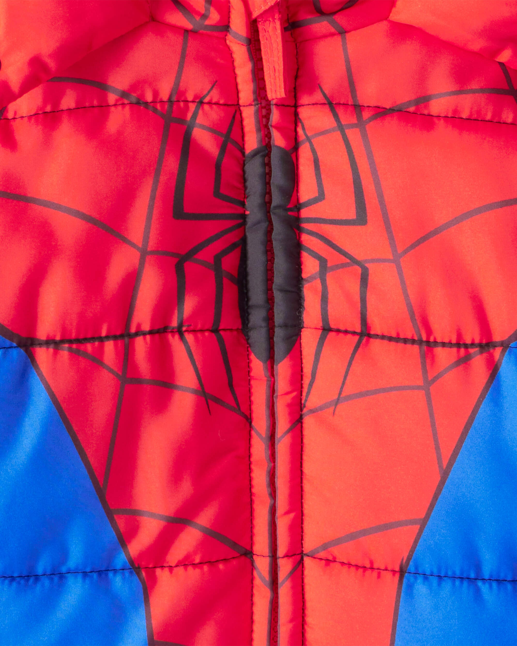 Toddler Boy ©Marvel Spider-Man Hooded Heavyweight Winter Jacket - Red/Blue