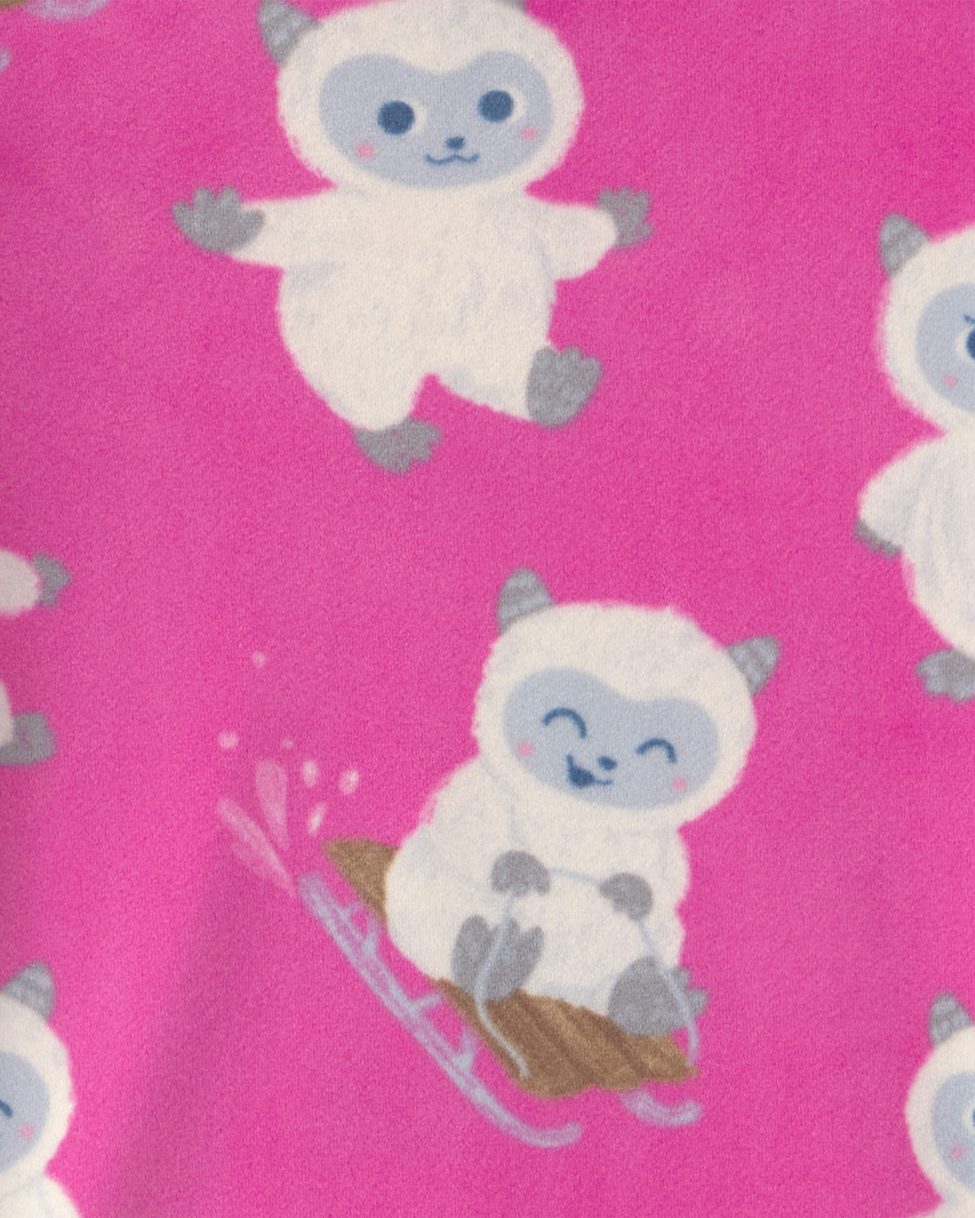Toddler Girl 2-Piece Dream Plush Yeti Snug Fit Pyjama Set - Pink