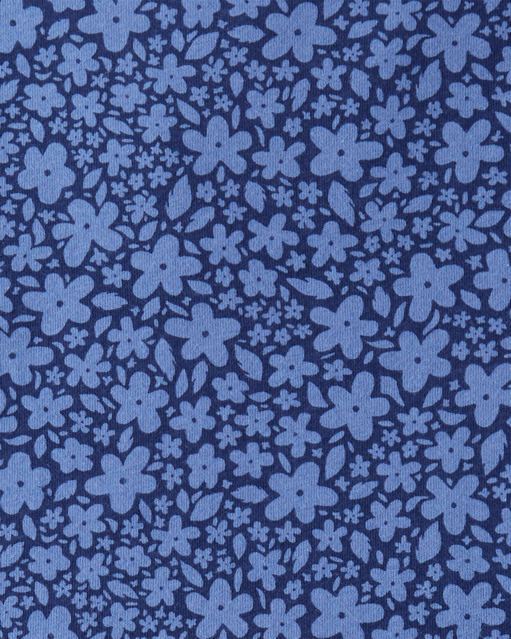 Girls Floral Print Long Sleeve Cotton Dress - Blue