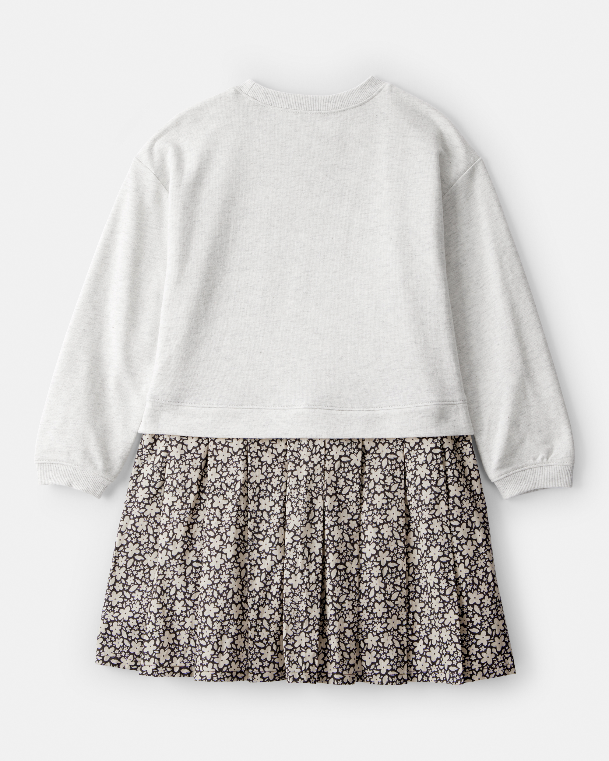Girls Floral Sweatshirt Dress