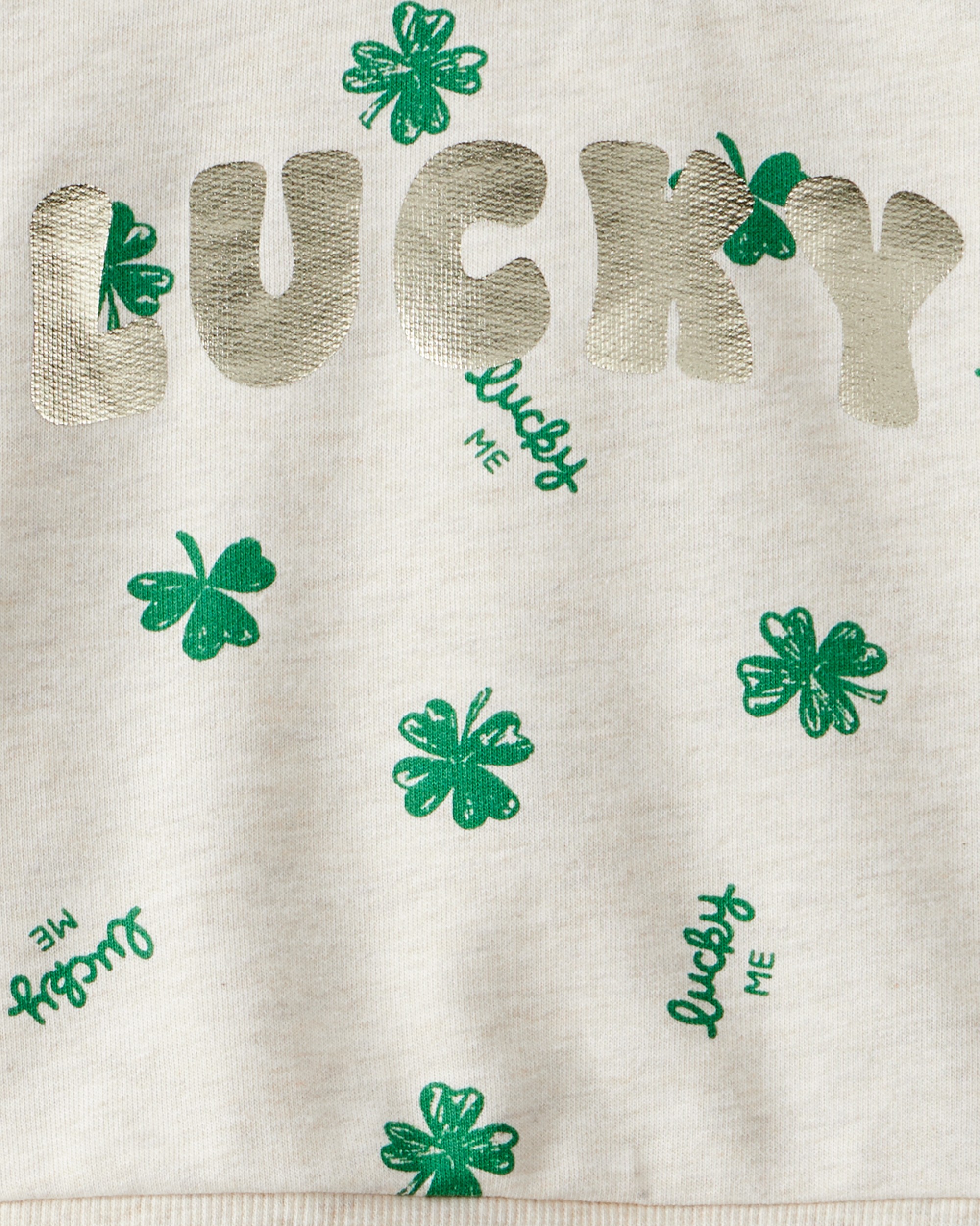 Baby Girl St. Patrick's Day French Terry Sweatshirt & Pant Set - Cream