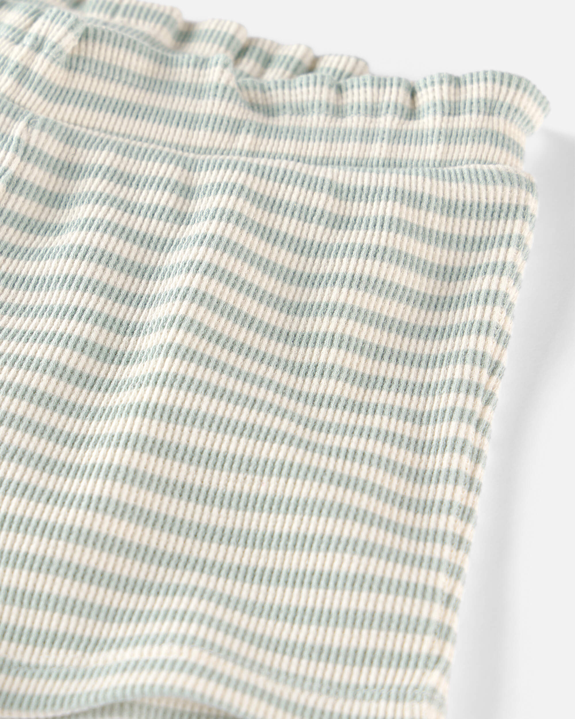 Toddler Girl 2-Piece Organic Cotton Waffle Knit Top & Short Set Stripes