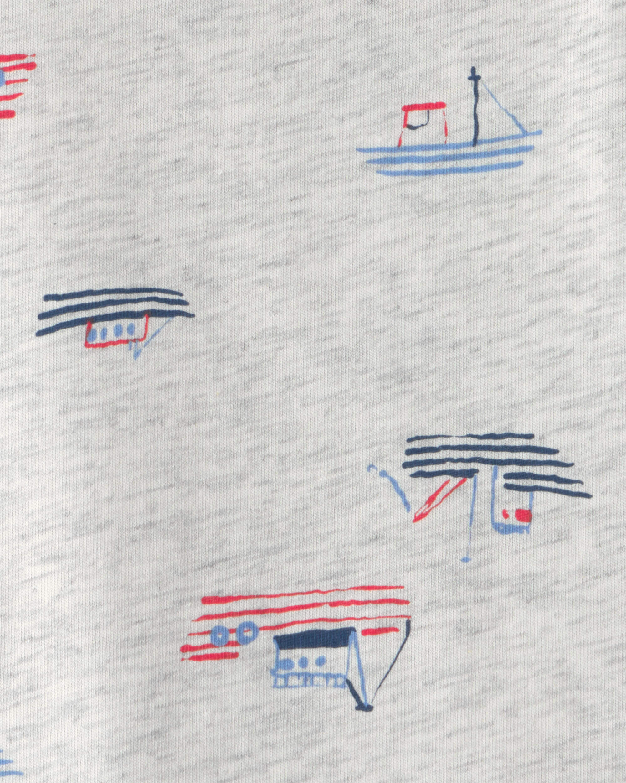 Baby Boy 2-Piece Boat Romper Set - Blue/Grey