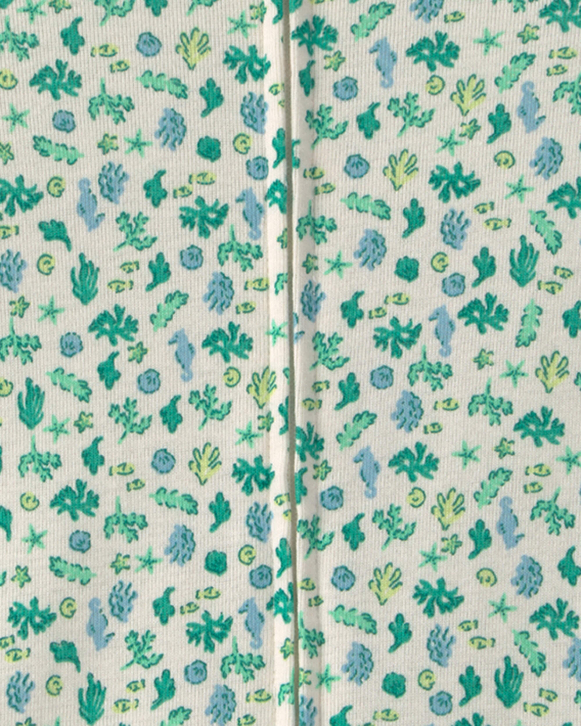 Baby Girl Floral 100% Cotton 1-Piece Romper Pyjama - Green