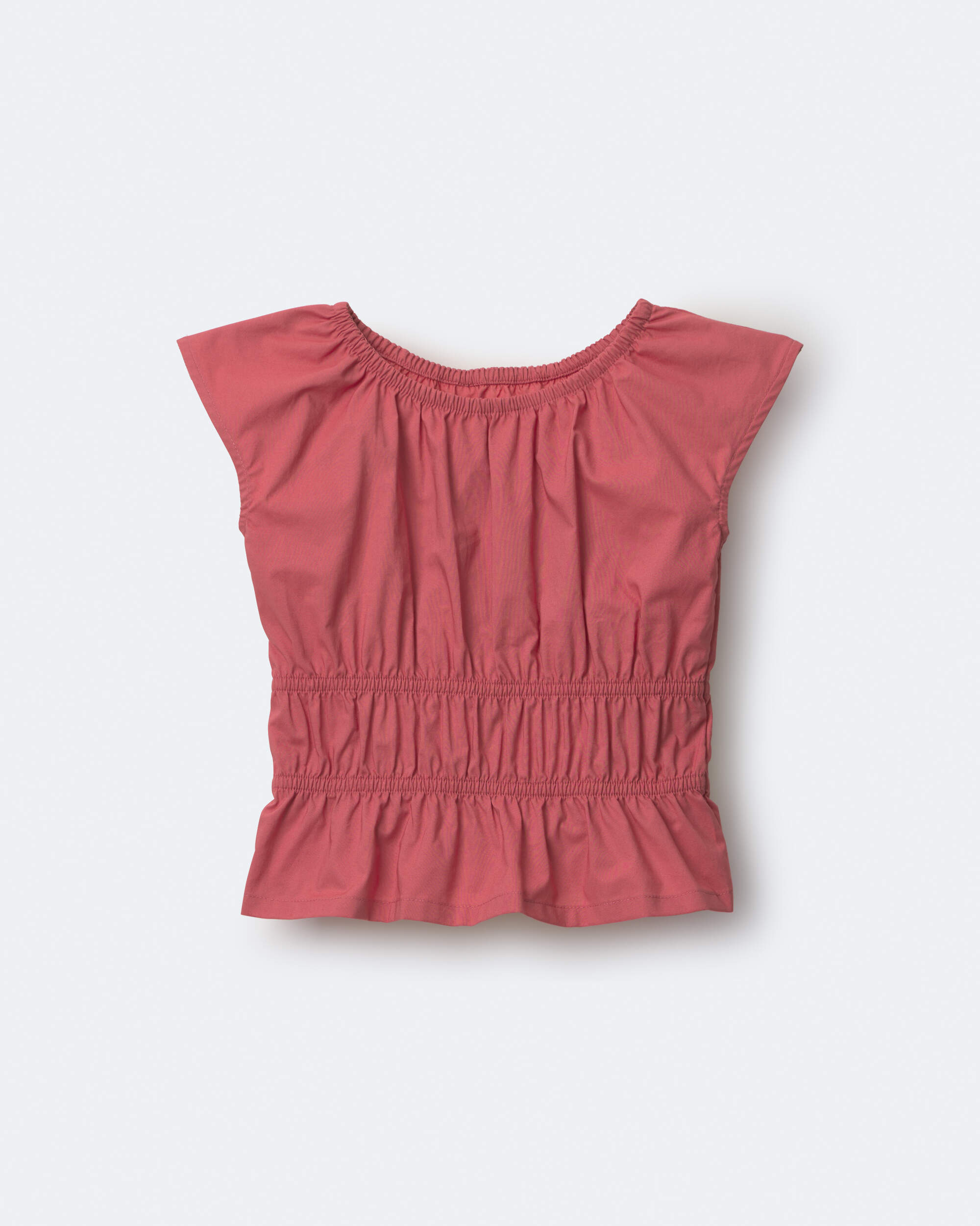 Toddler Girl Elastic Waist Peplum Top - Burgundy
