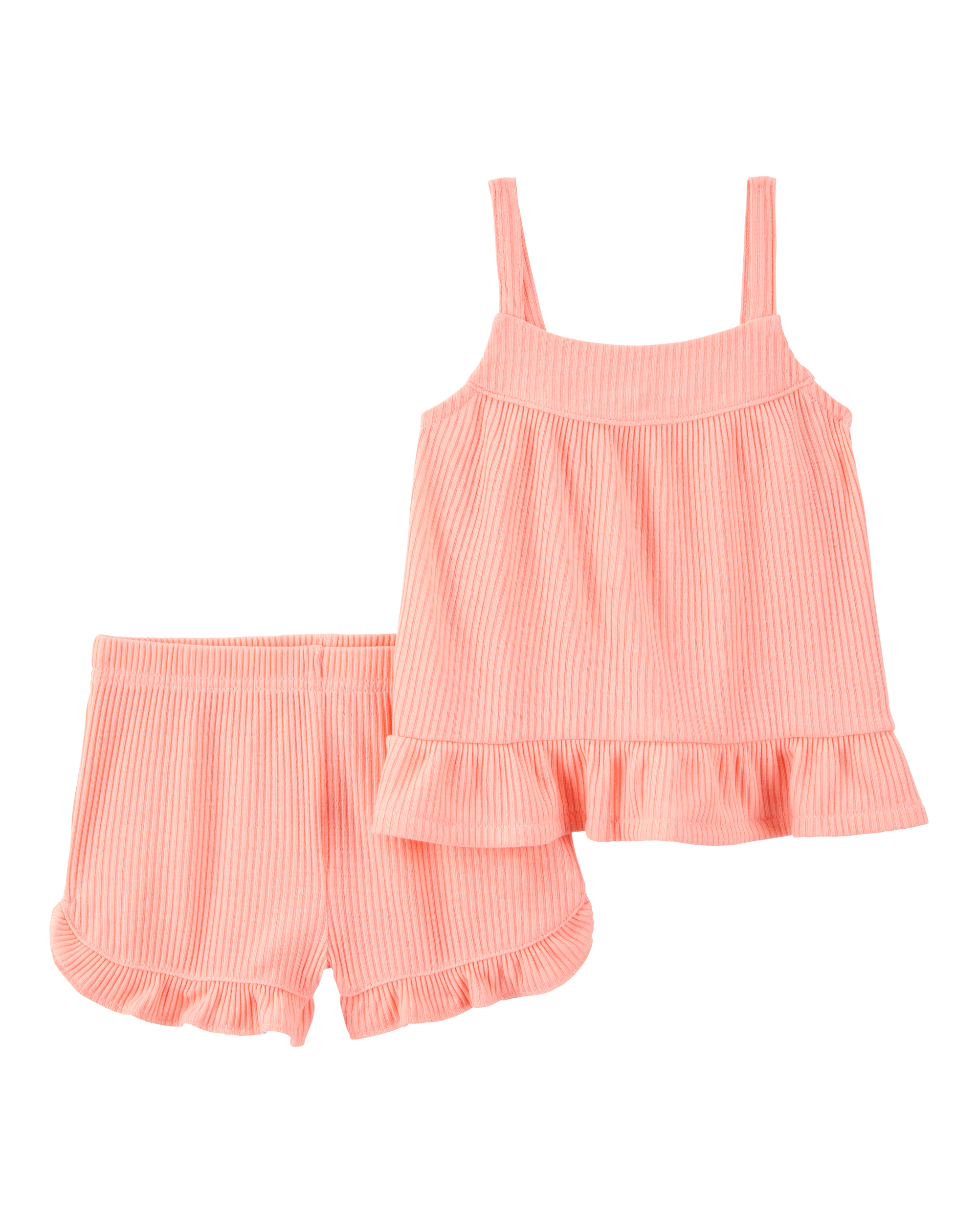 Toddler Solid Loose Fit 2-Piece Pyjamas - Coral