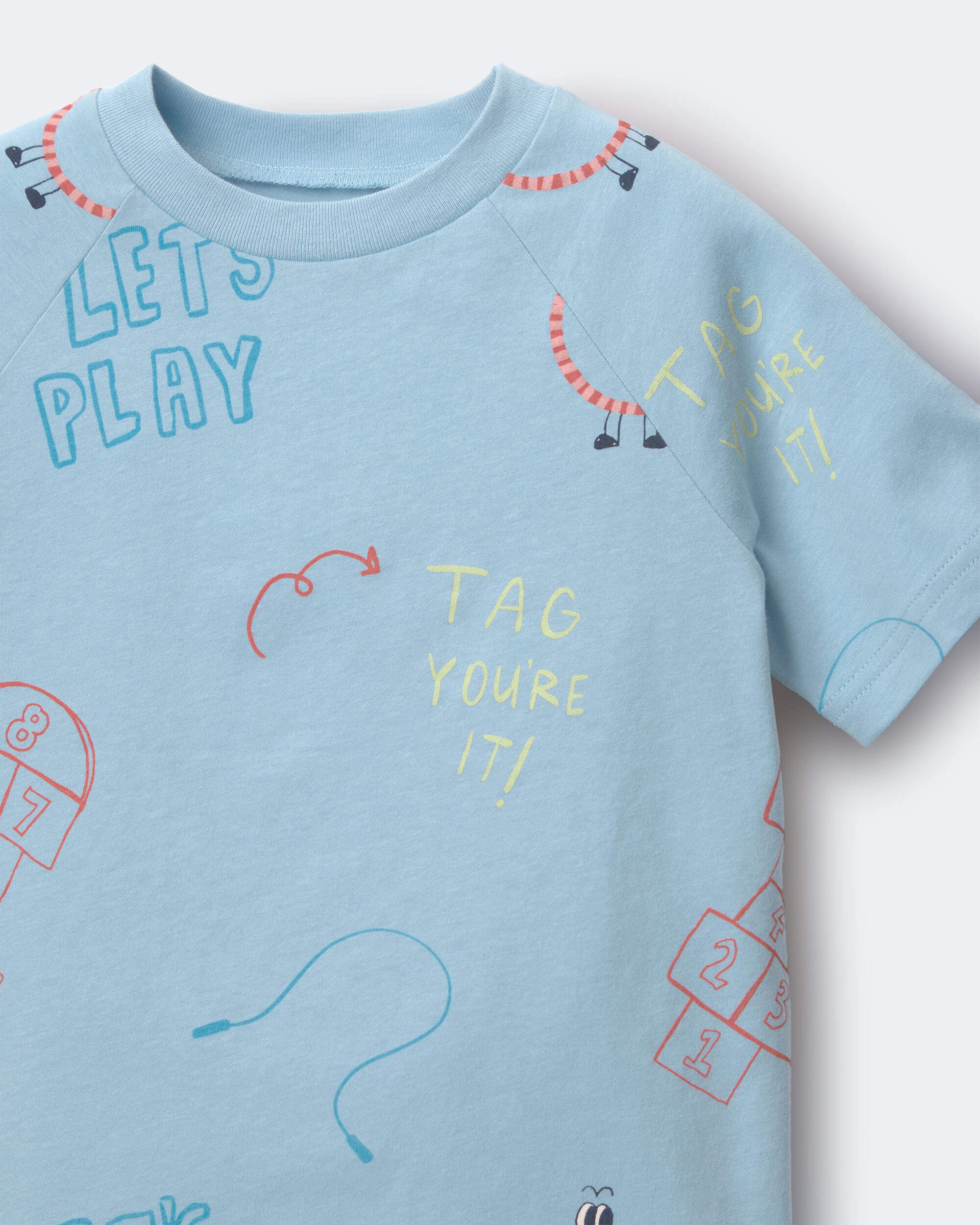 Toddler 'Let's Play' Raglan Relaxed Tee - Blue