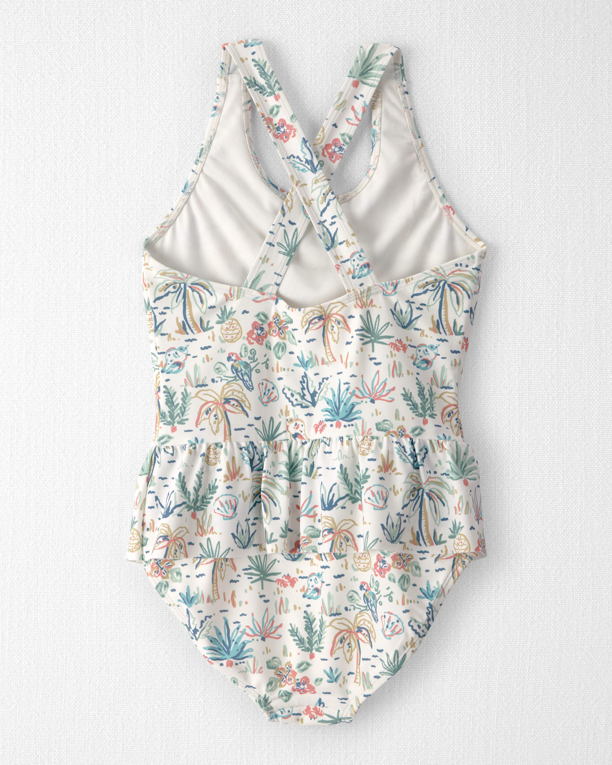 Girls Recycled Swimsuit Tropical Paradise Print