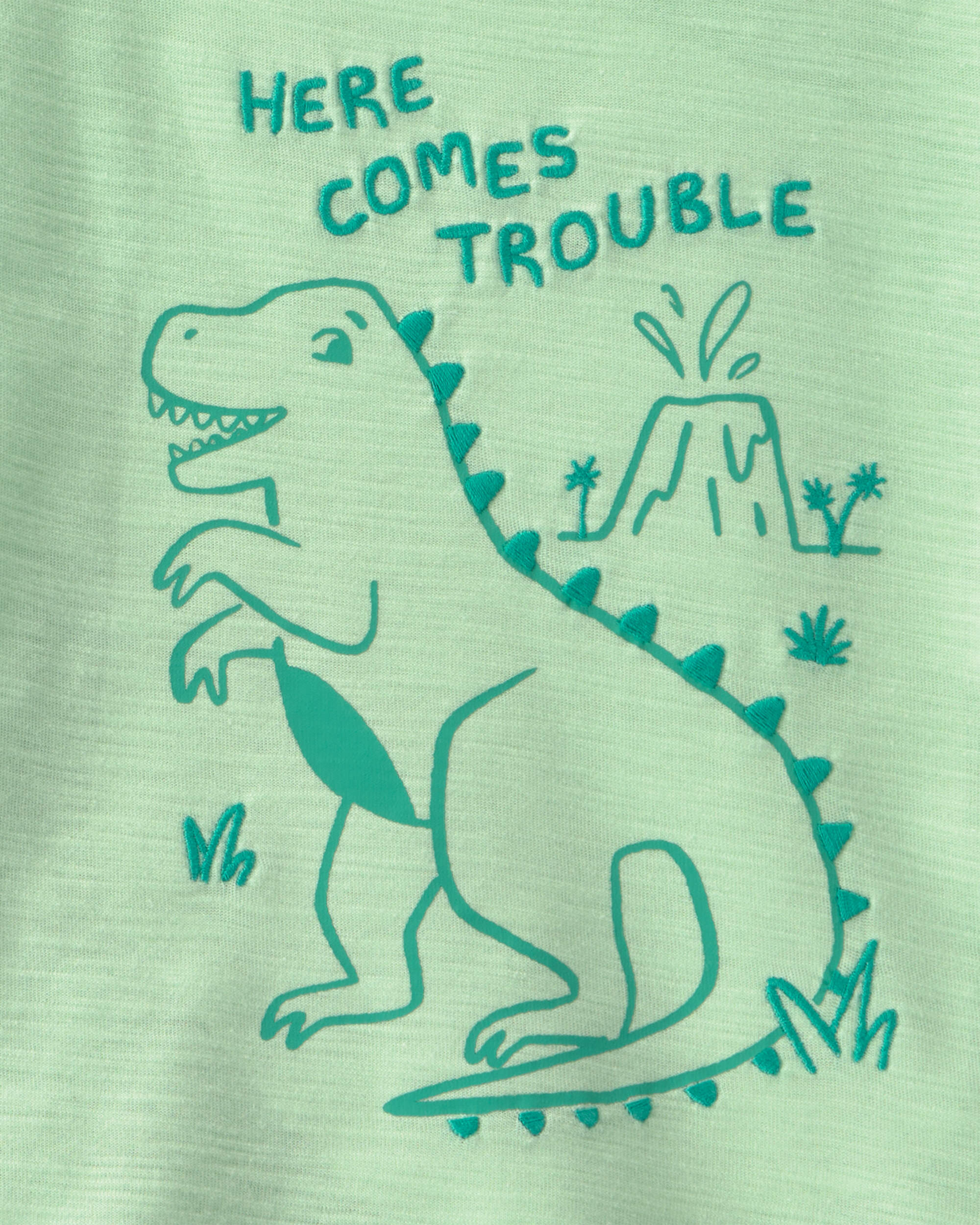 Baby Boy 2-Piece Dinosaur Top & Short Set - Green