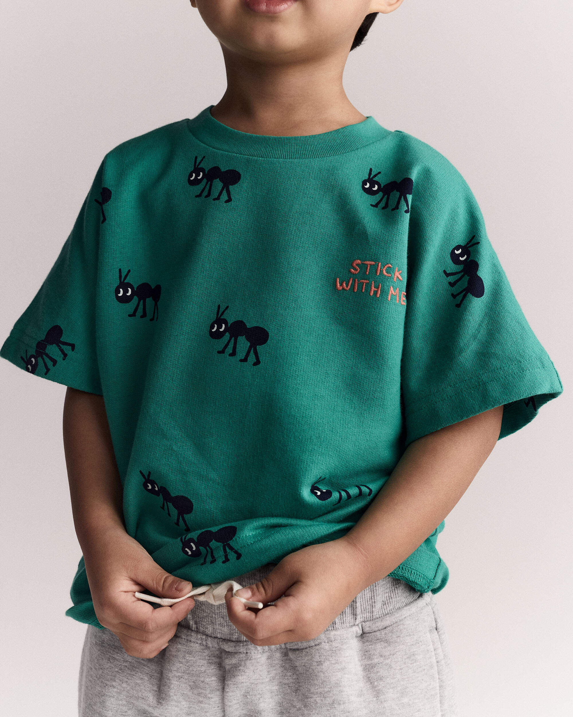 Toddler Boy Stick With Me' Dolman Tee - Dark Green