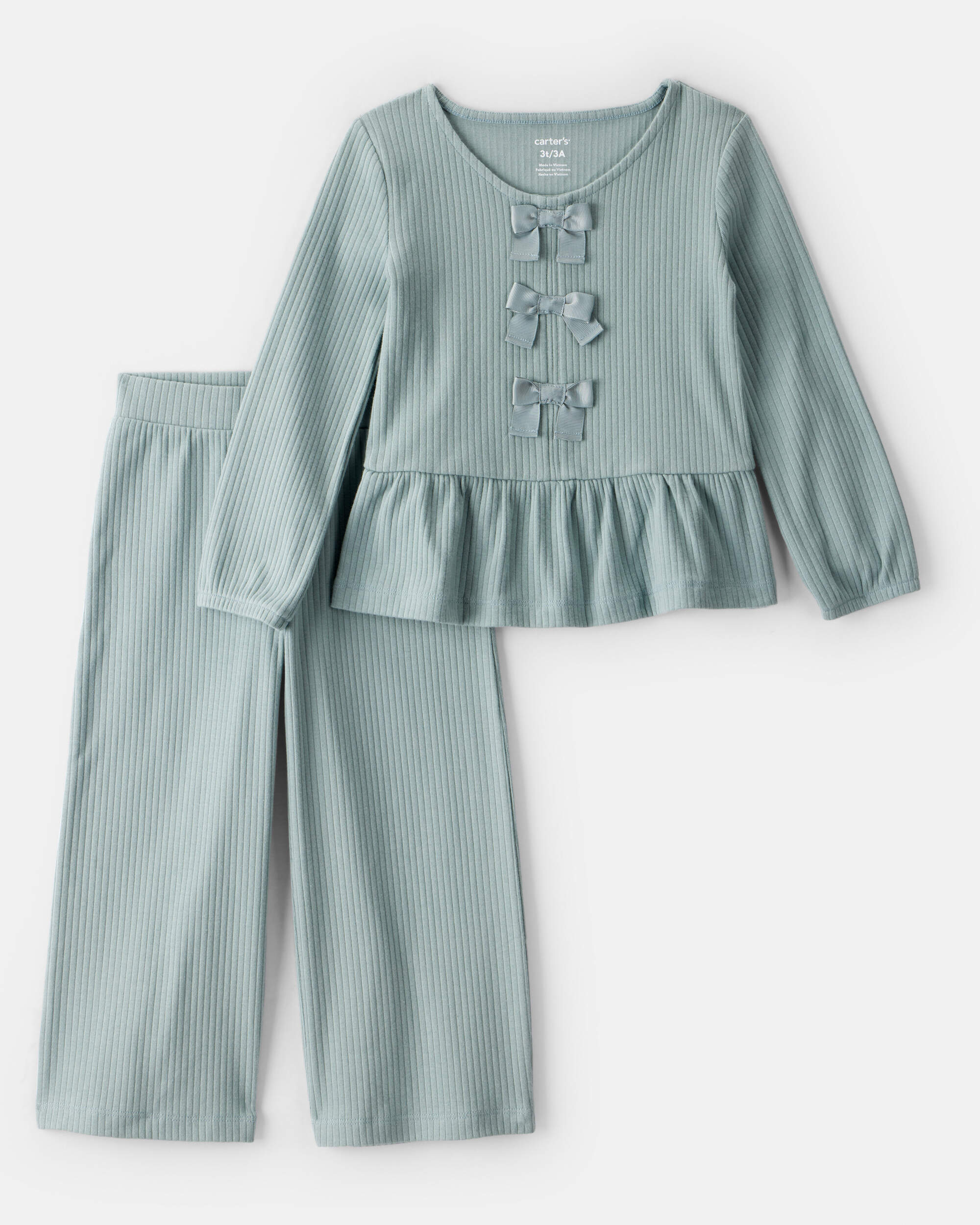 Toddler Girl 2-Piece Long-Sleeve Tee & Pant Set - Blue