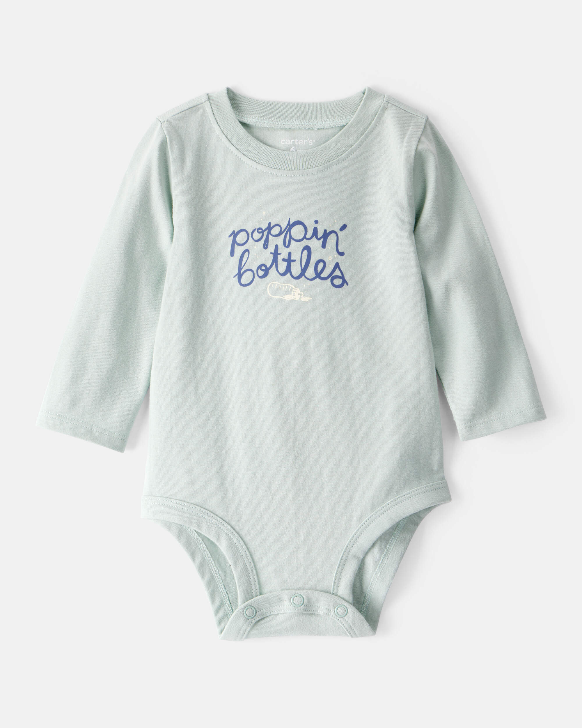 Baby Cotton Long-Sleeve Graphic Bodysuit - Green