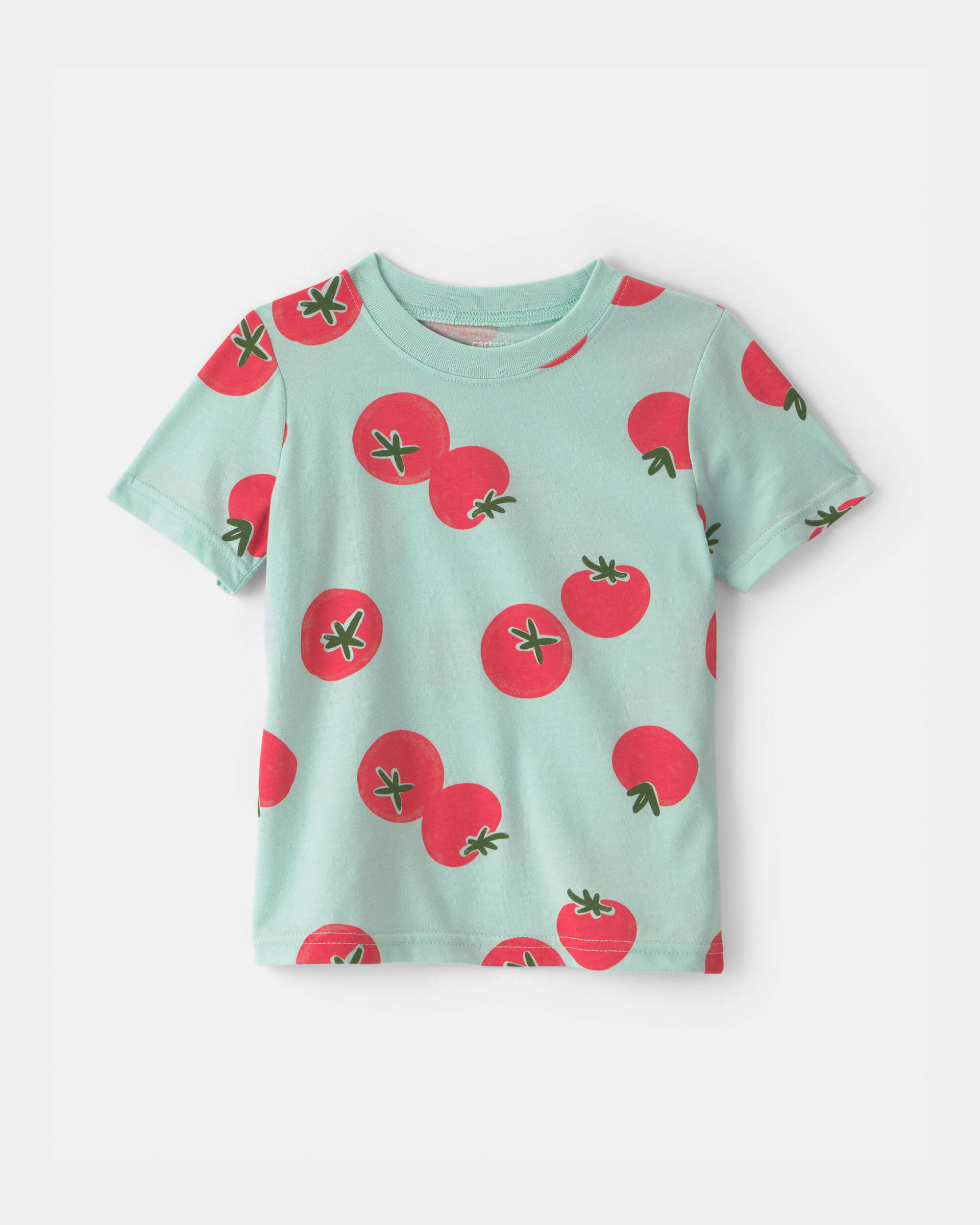 Toddler Boy Tomato Print Graphic Tee - Green